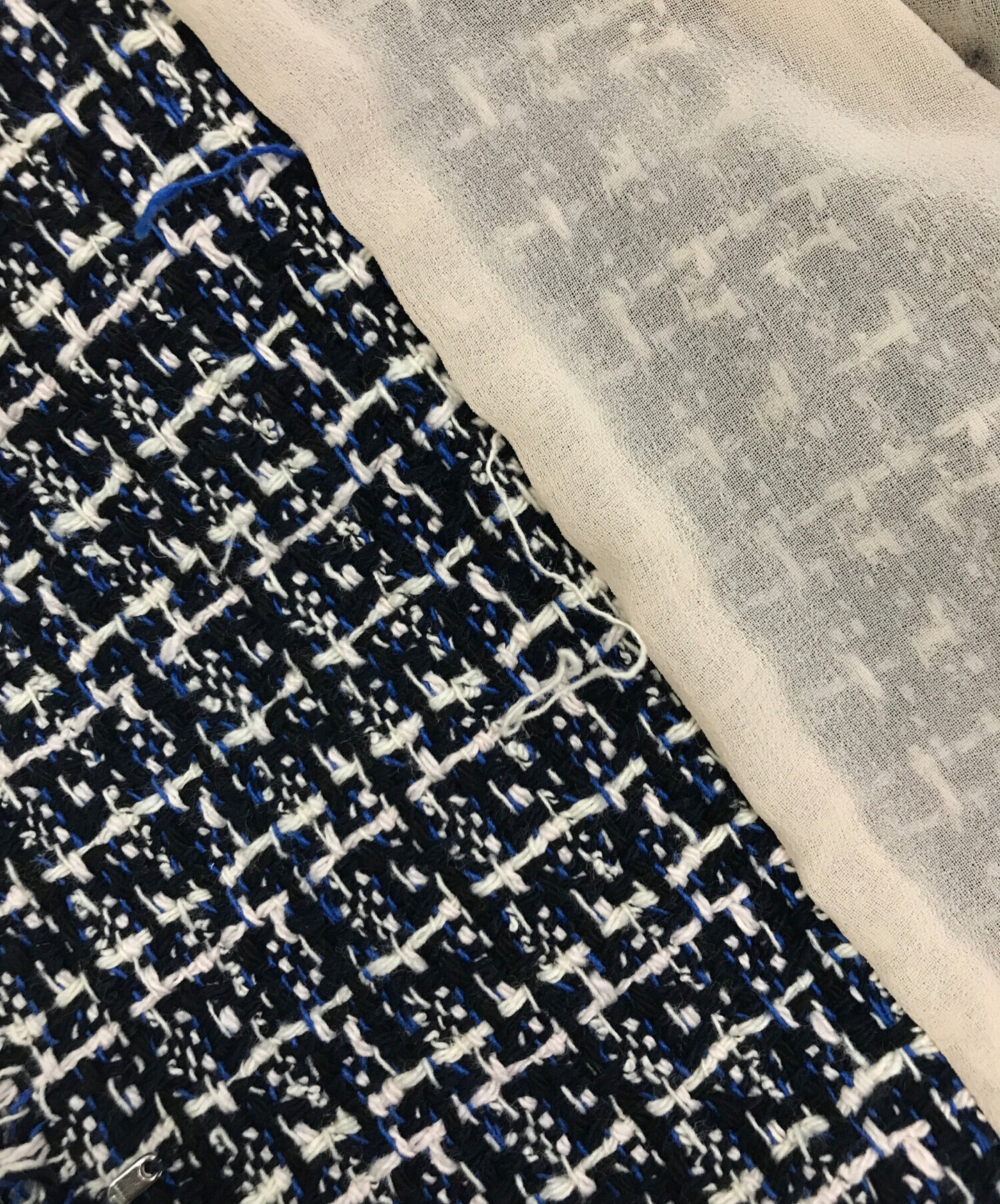 中古・古着通販】MARELLA (マレーラ) ツイードコート ブラック×ブルー