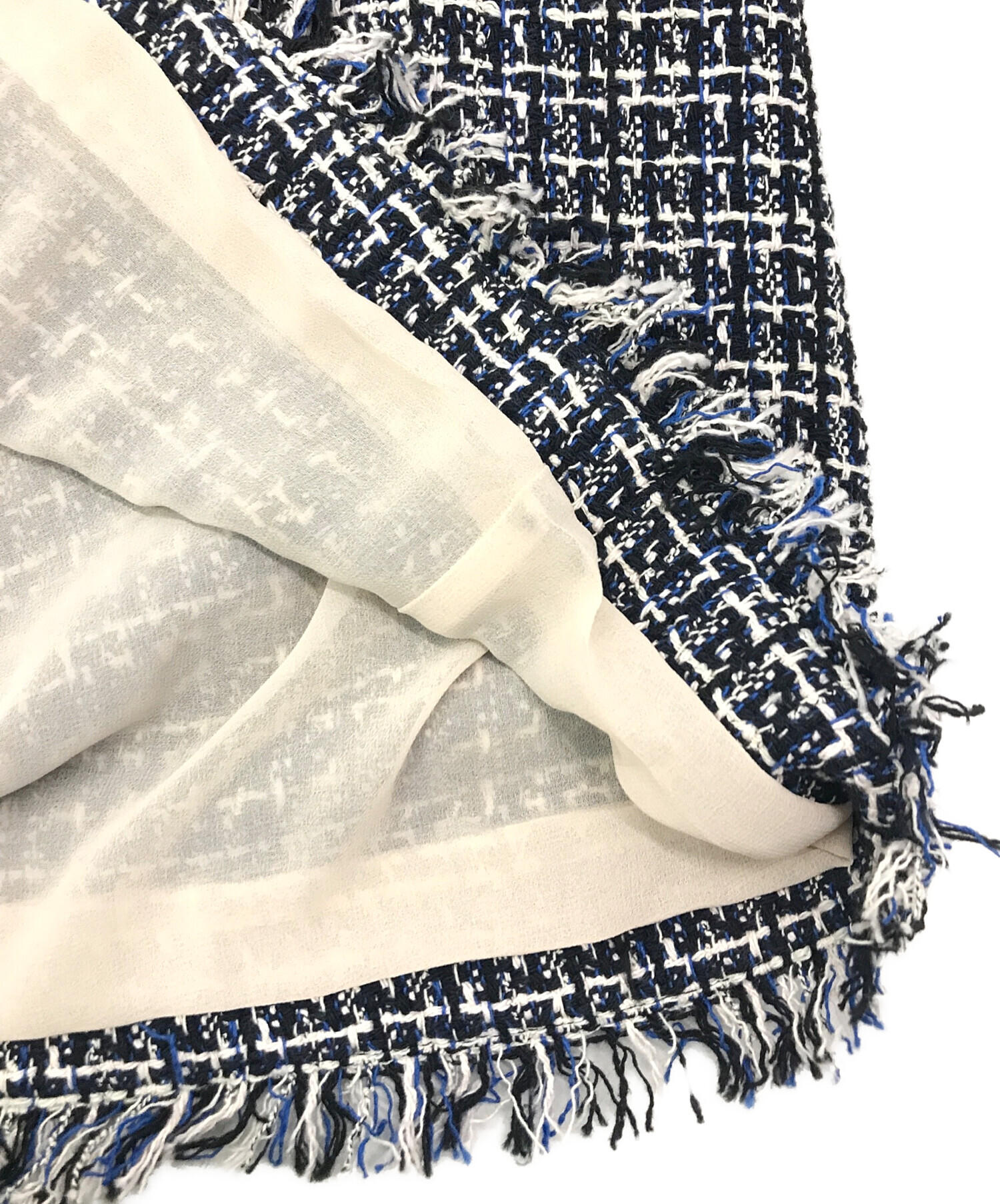 中古・古着通販】MARELLA (マレーラ) ツイードコート ブラック×ブルー