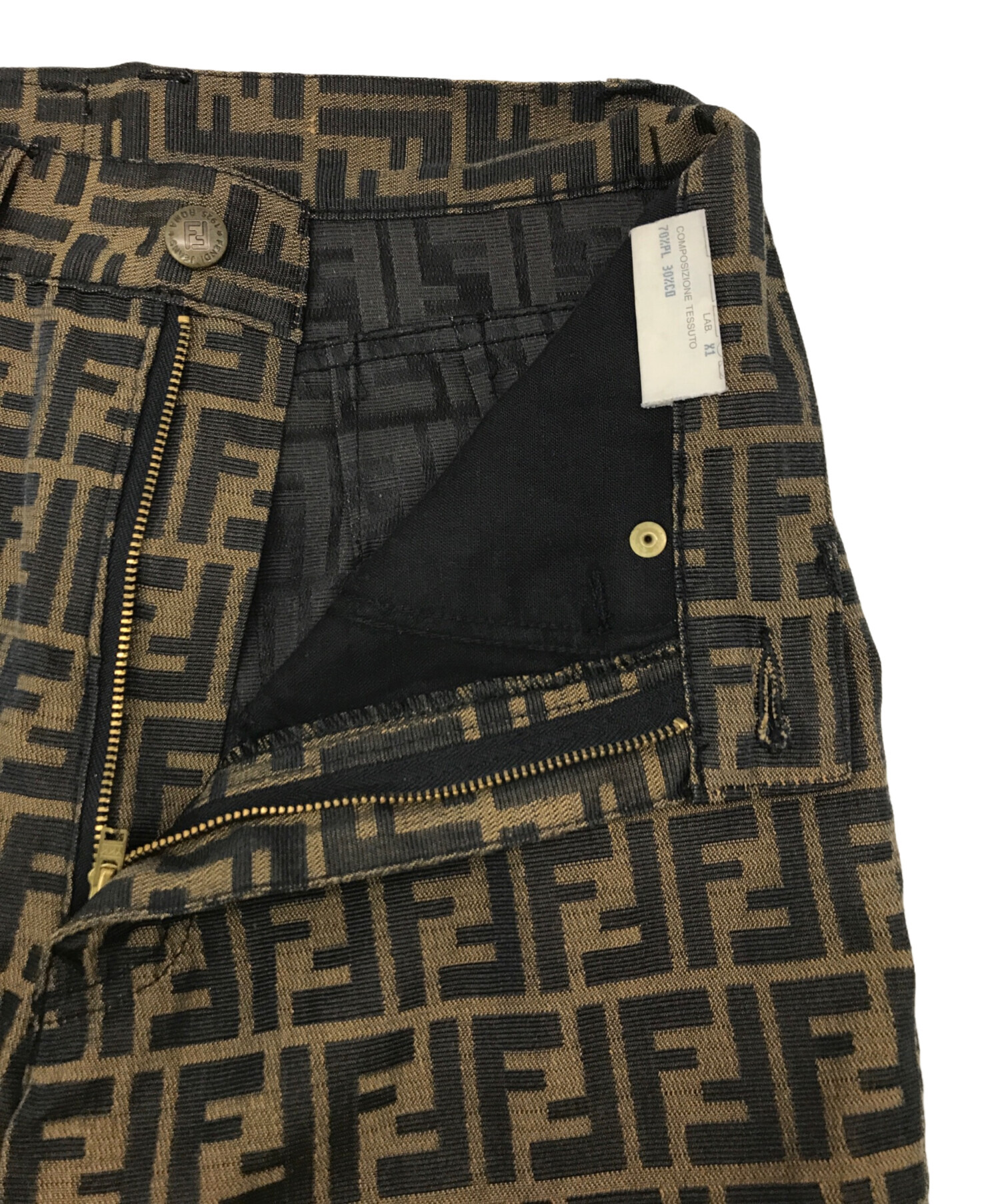 中古・古着通販】FENDI (フェンディ) ズッカ柄パンツ ベージュ サイズ  