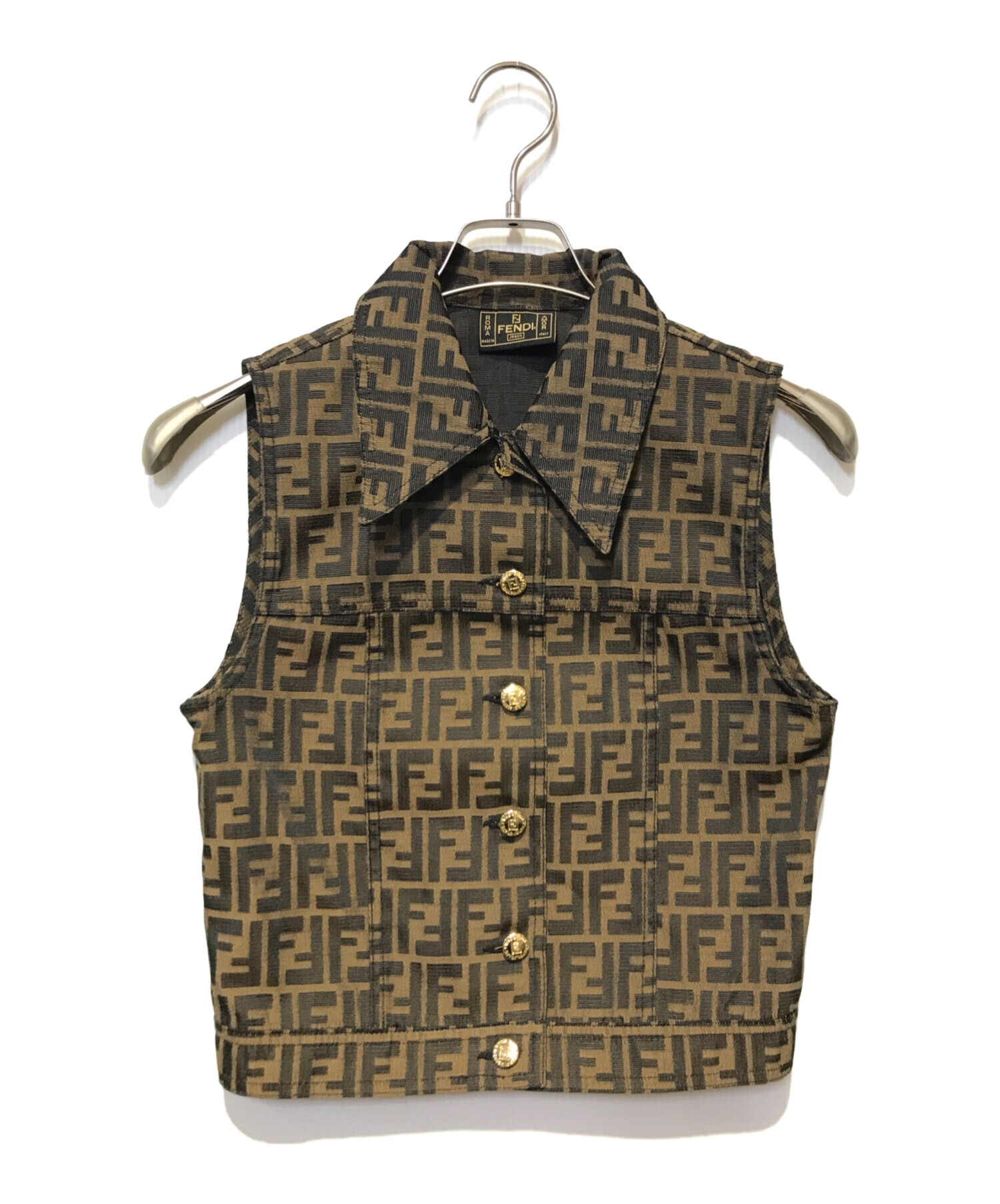 中古・古着通販】FENDI (フェンディ) ズッカ柄ベスト ベージュ サイズ 