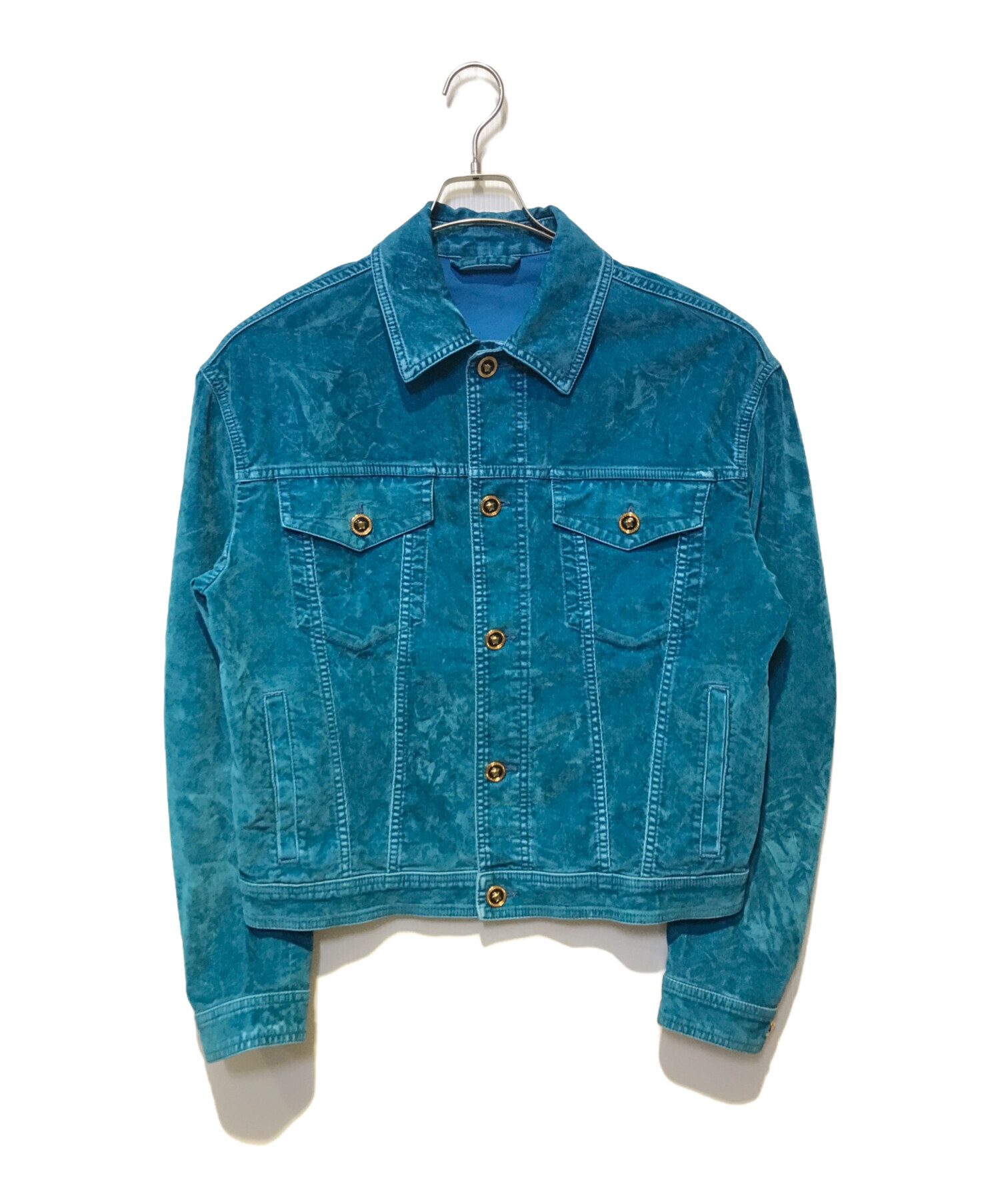 ターコイズ ベルサーチ 購入 デニムジャケット ターコイズ ベルサーチ