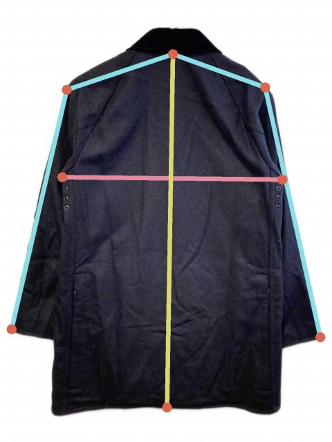 中古・古着通販】Barbour (バブアー) BEAUFORTウールコート ネイビー