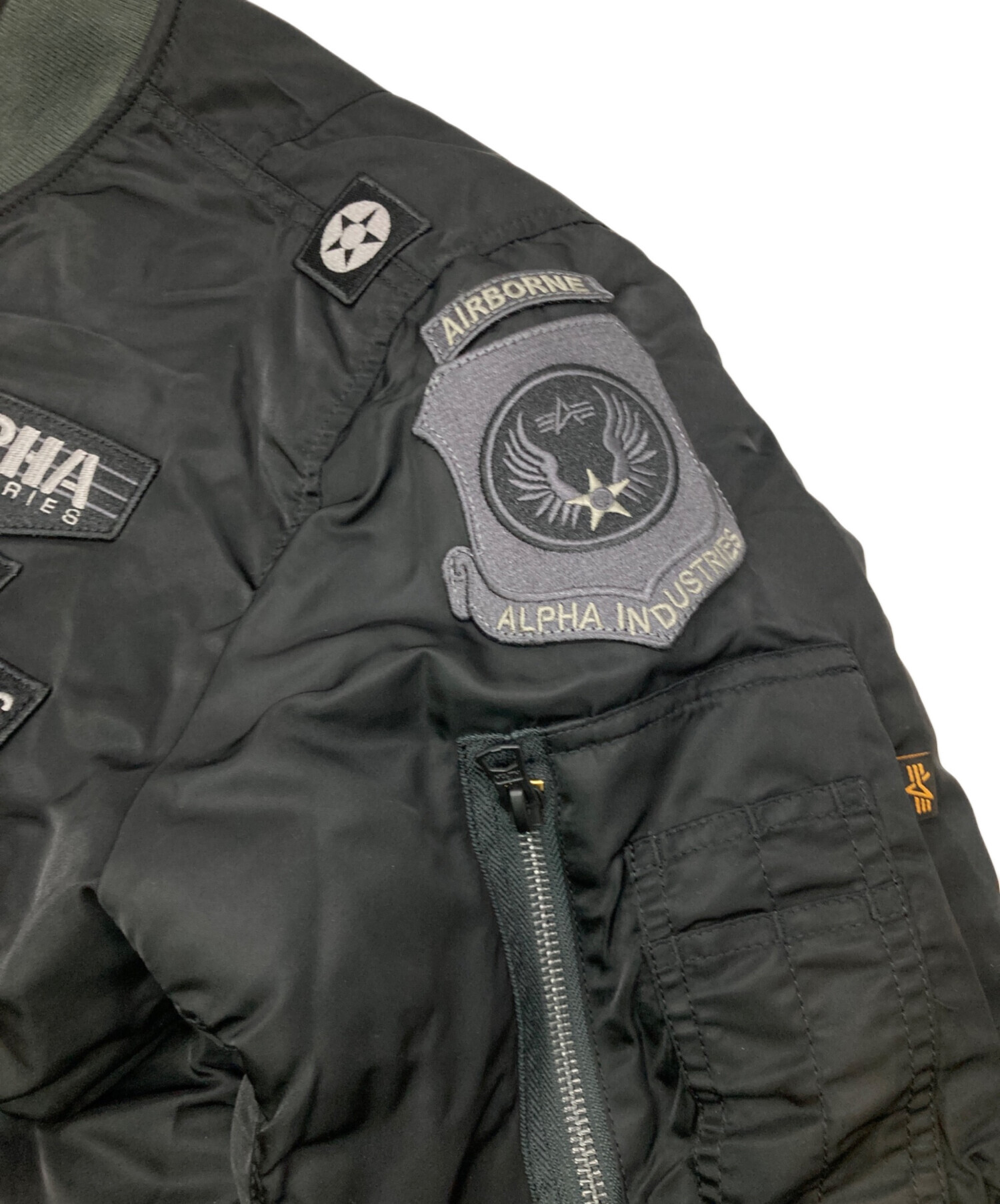中古・古着通販】ALPHA (アルファ) フルパッチ MA-1 ブラック