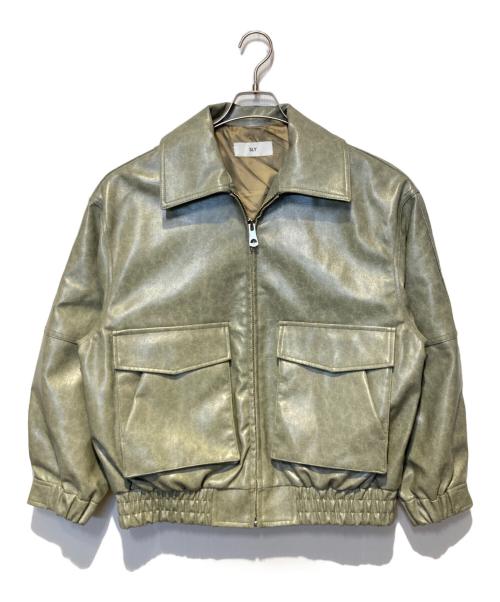 中古・古着通販】SLY (スライ) FAUX LEATHER ZIP UP ブルゾン グリーン