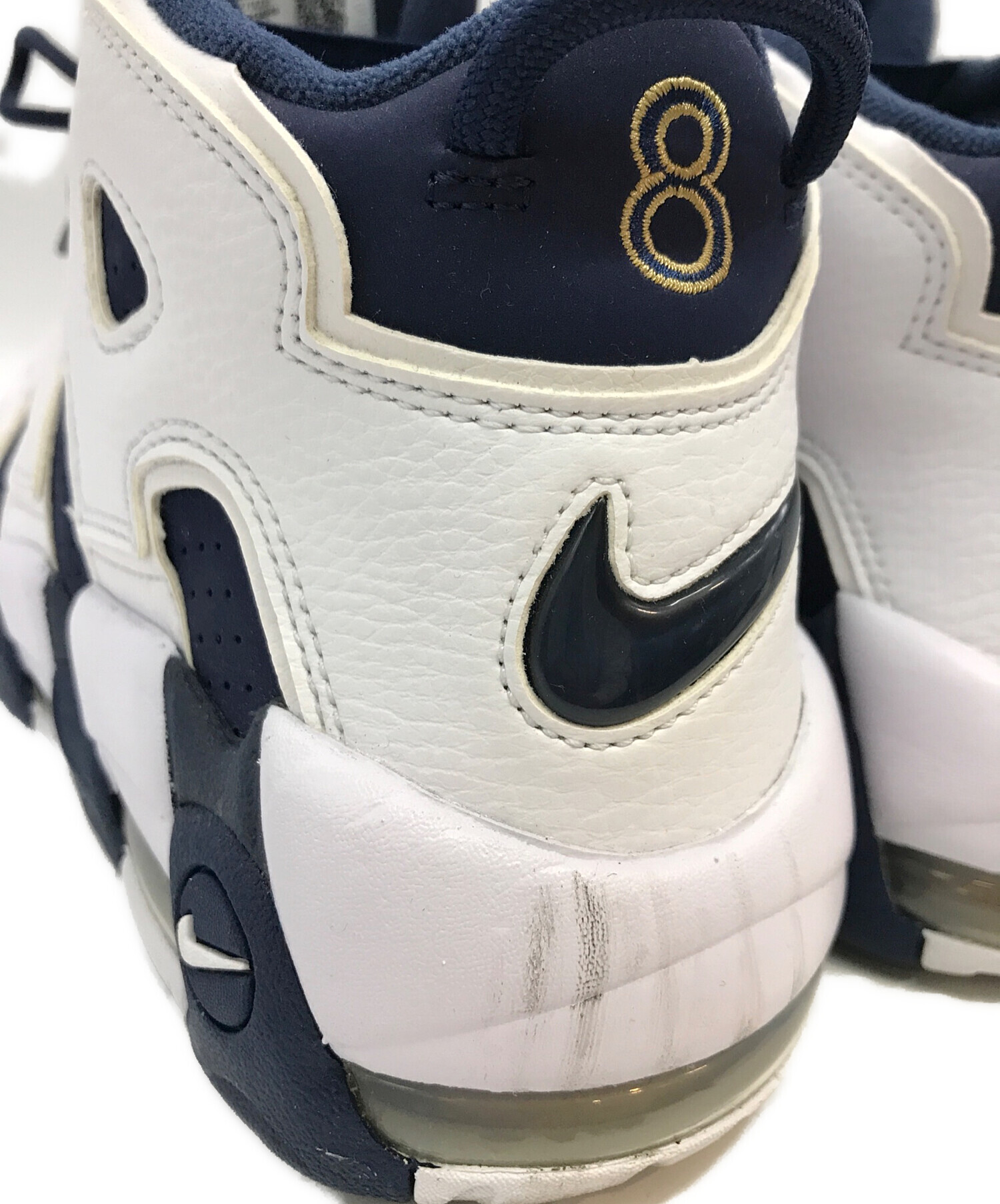 中古古着美品NIKEナイキモアテンマルチカラースニーカー白9.5 中古古着美品NIKEナイキモアテンマルチカラースニーカー白9.5