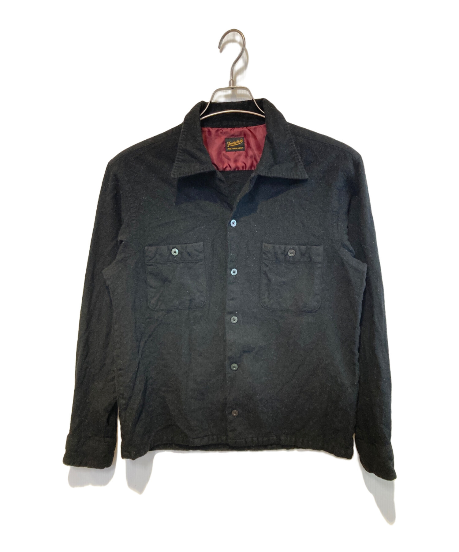 TENDERLOIN T-WOOL BLACKウールシャツ Lテンダーロイン 中古・古着通販】TENDERLOIN (テンダーロイン) ウールシャツ ブラック