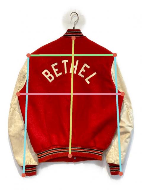 中古・古着通販】DeLong (デロング) ［古着］スタジャン レッド サイズ