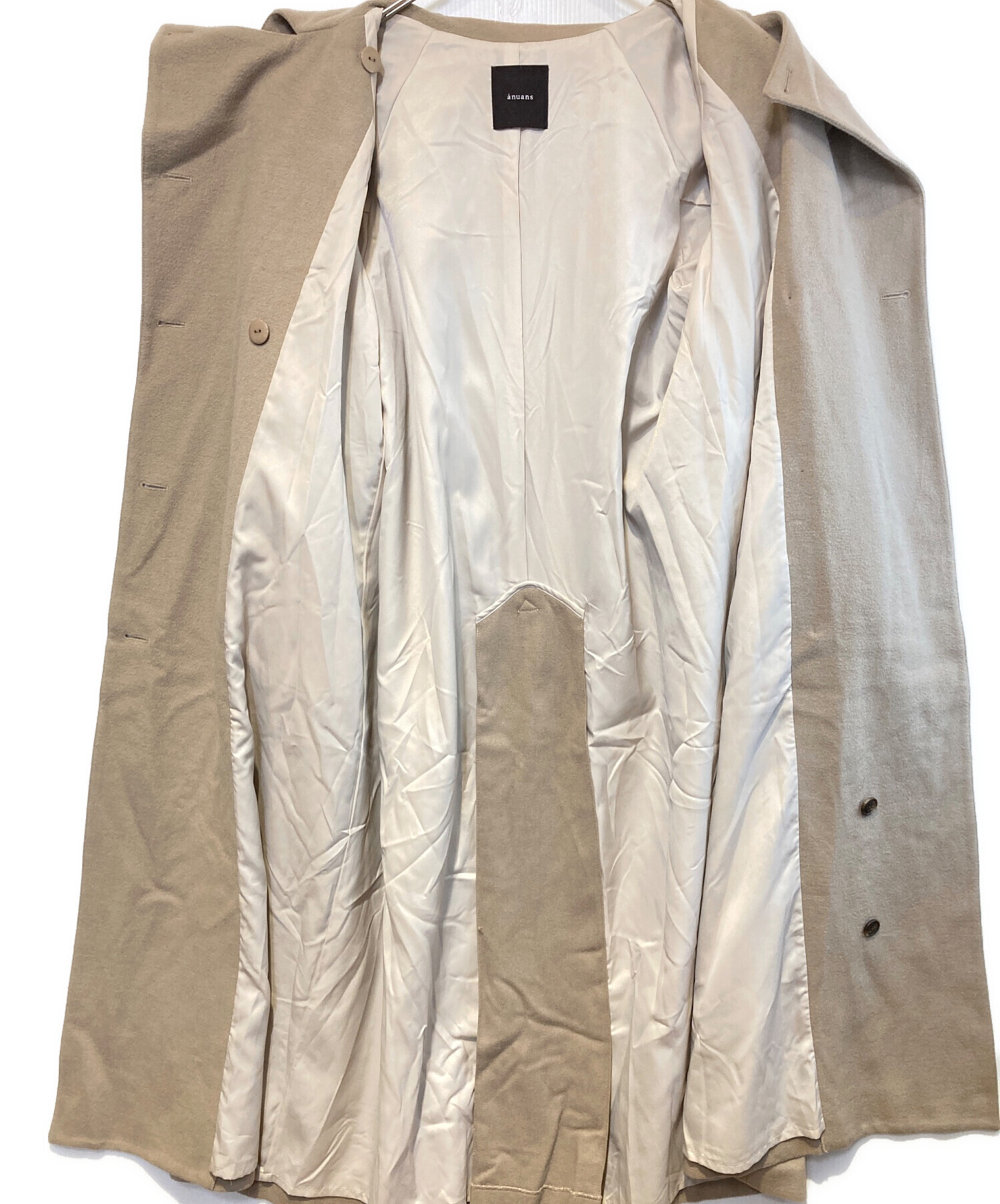 中古・古着通販】anuans (アニュアンス) ウールロングトレンチコート  