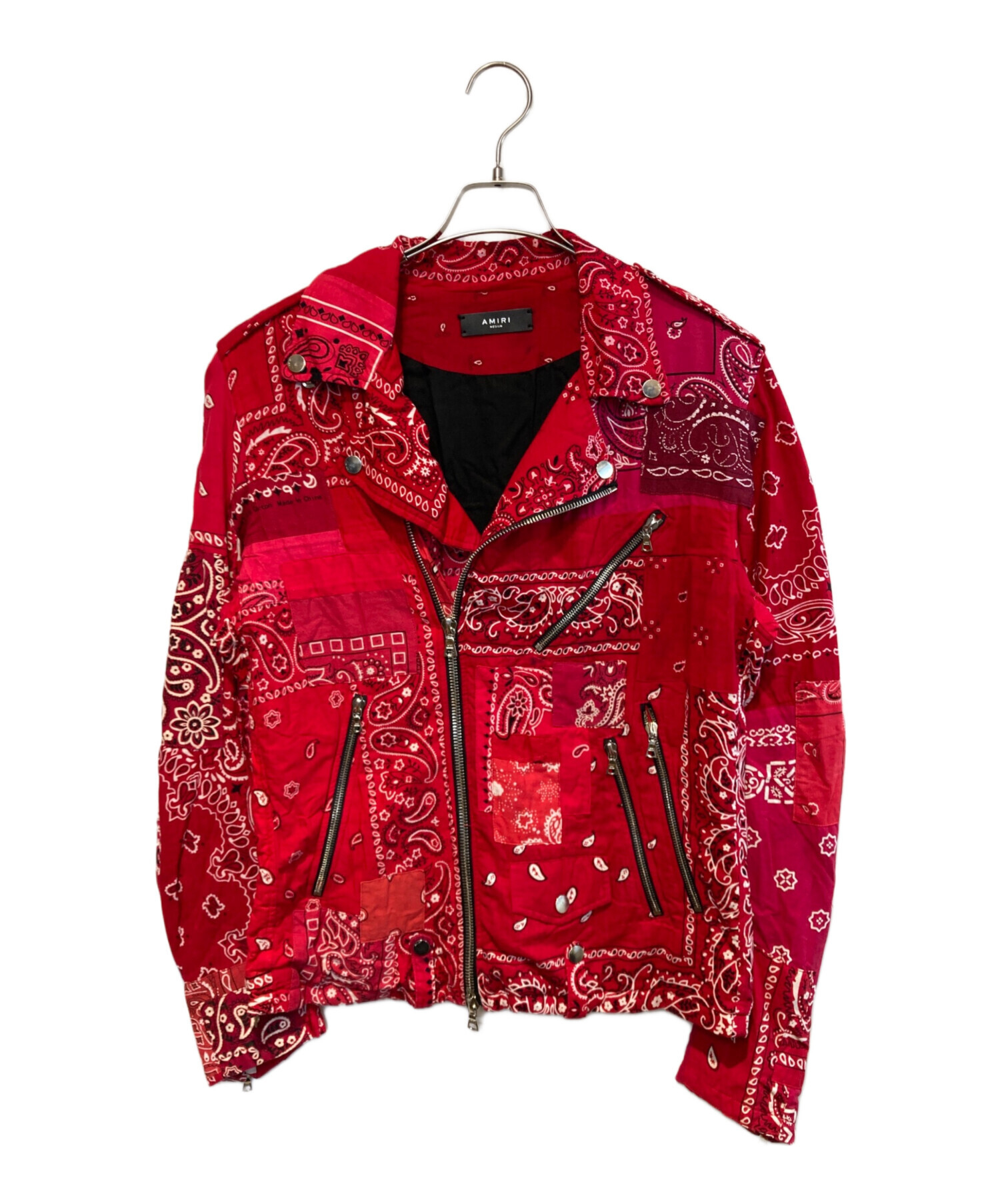 中古・古着通販】AMIRI (アミリ) BANDANA RIDERS JACKET レッド サイズ 