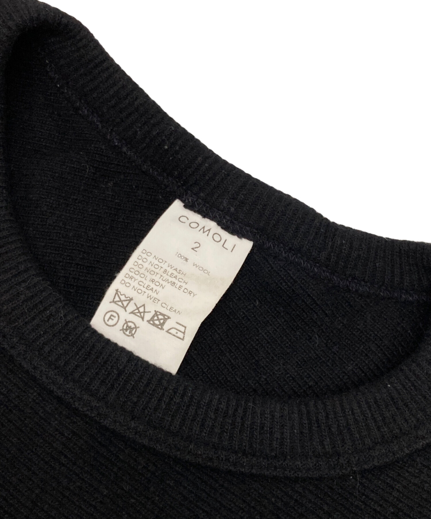 中古・古着通販】COMOLI (コモリ) ウールフットボールTシャツ ブラック 