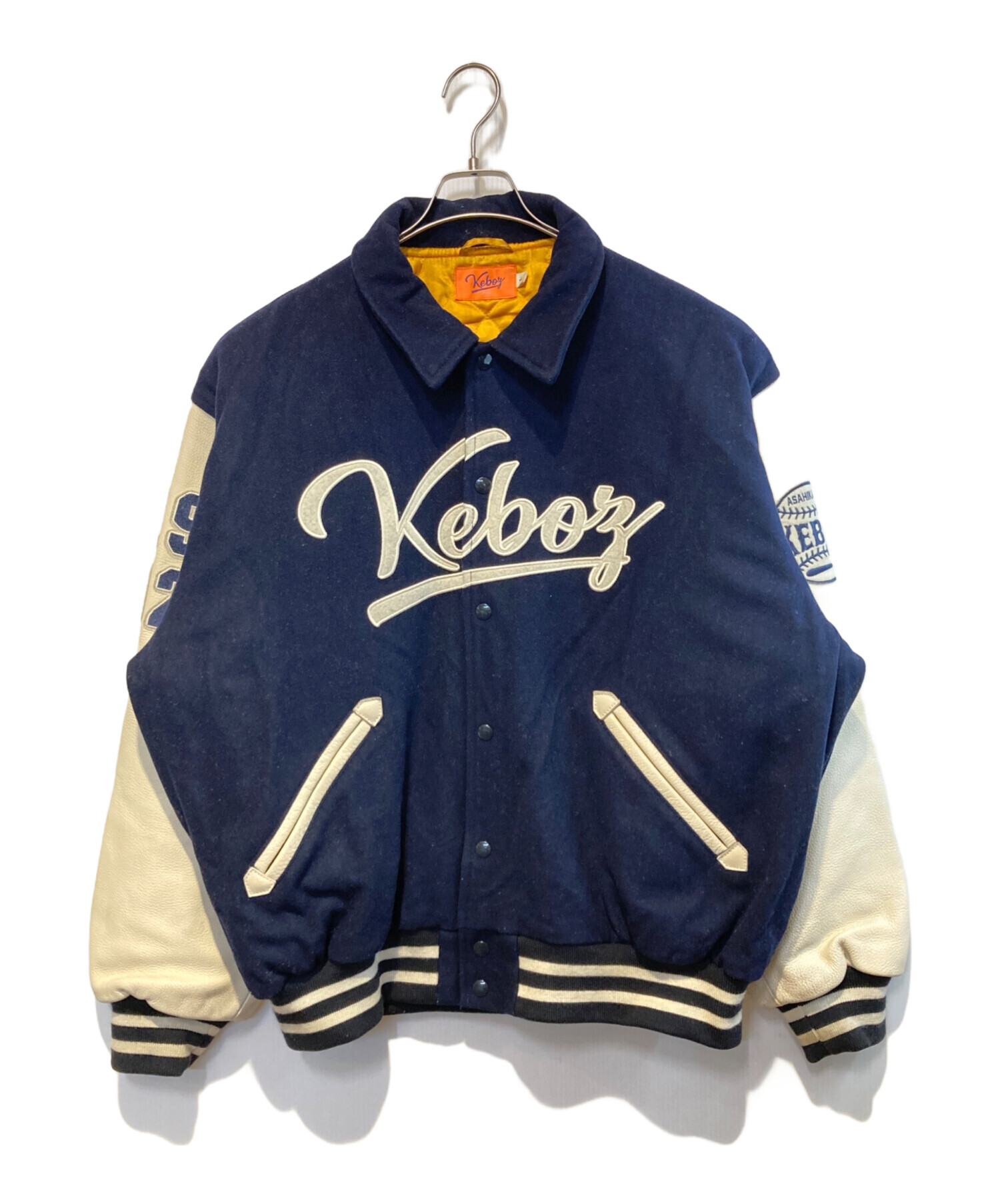 ケボズ keboz スタジャン Lサイズ[美品] 中古・古着通販】KEBOZ (ケボズ) スタジャン ネイビー×アイボリー