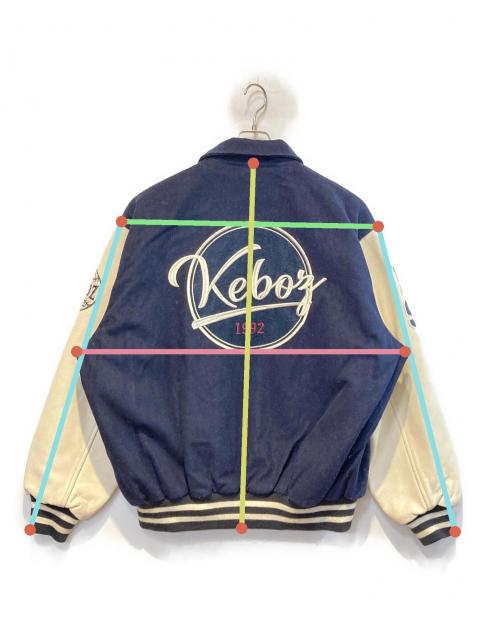 美品 抽選販売ケボズ スタジャン ネイビーL 中古・古着通販】KEBOZ