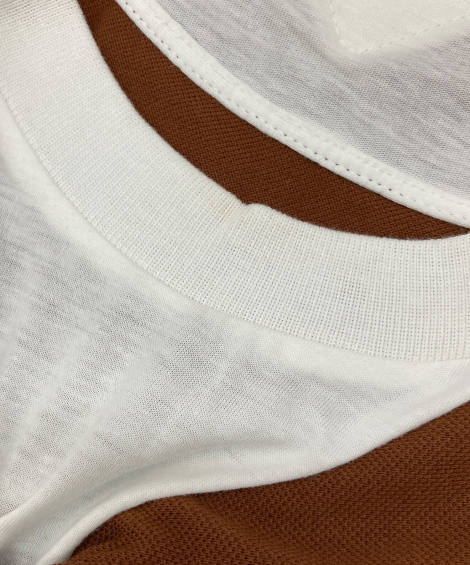 中古・古着通販】PRADA (プラダ) レイヤードポロシャツ ブラウン