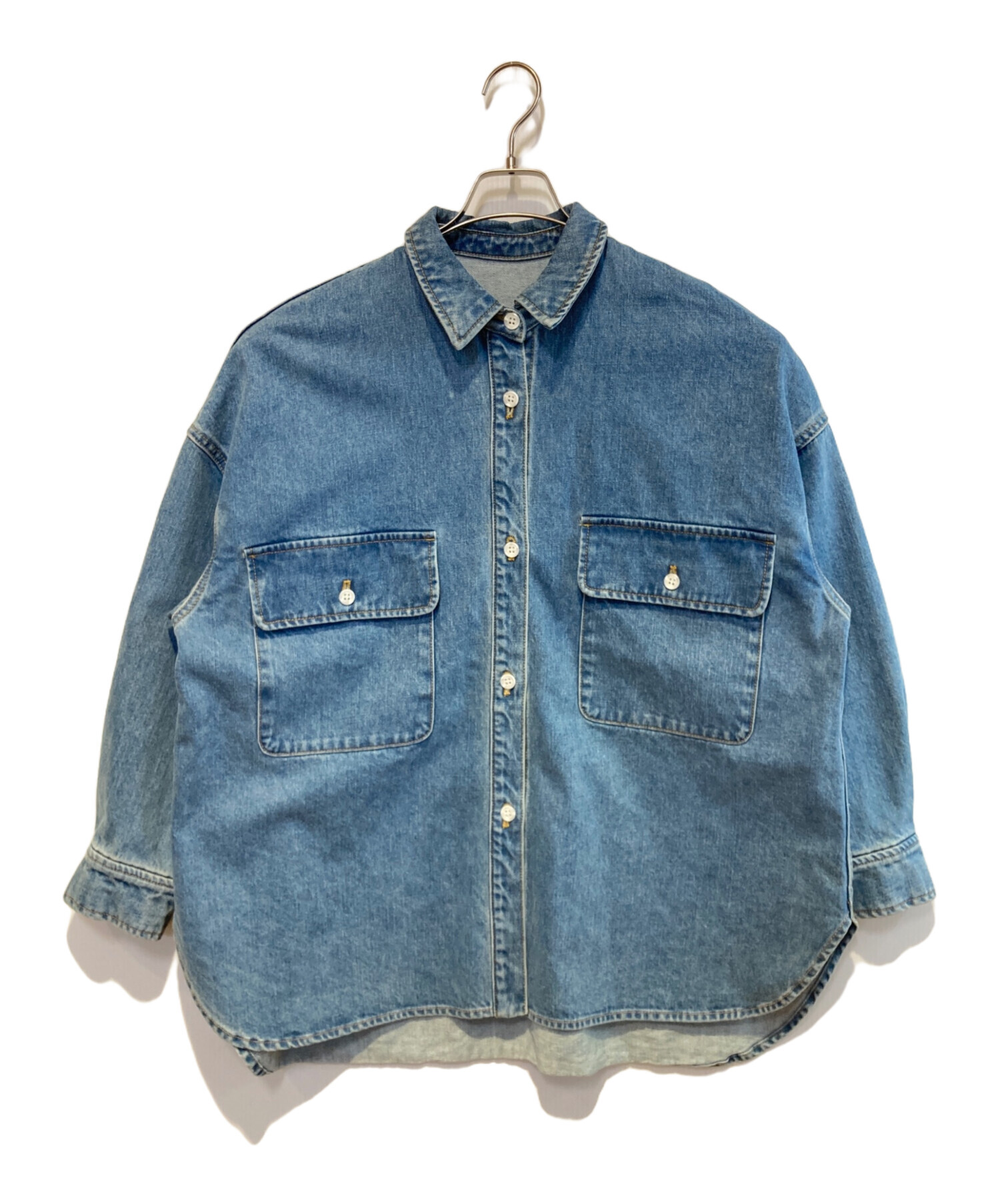 中古・古着通販】BABYLONE (バビロン) デニムビッグシャツ インディゴ 