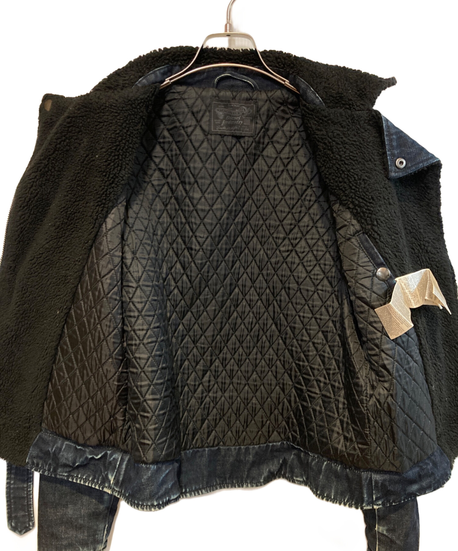 中古・古着通販】DIESEL (ディーゼル) 裏ボアデニムライダース