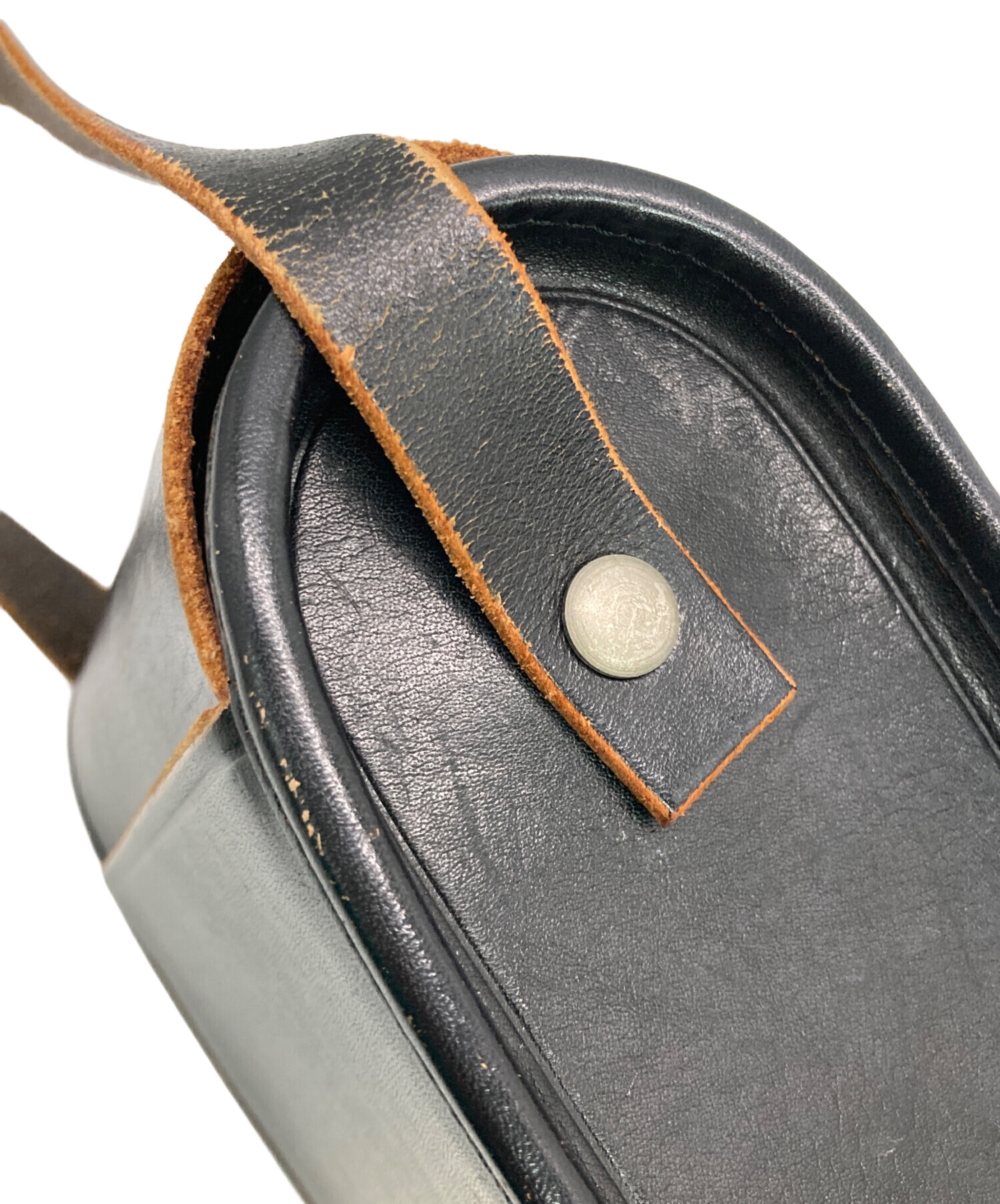 Y's レザー　ショルダーバッグ 中古・古着通販】Y's (ワイズ) レザーショルダーバッグ ブラック