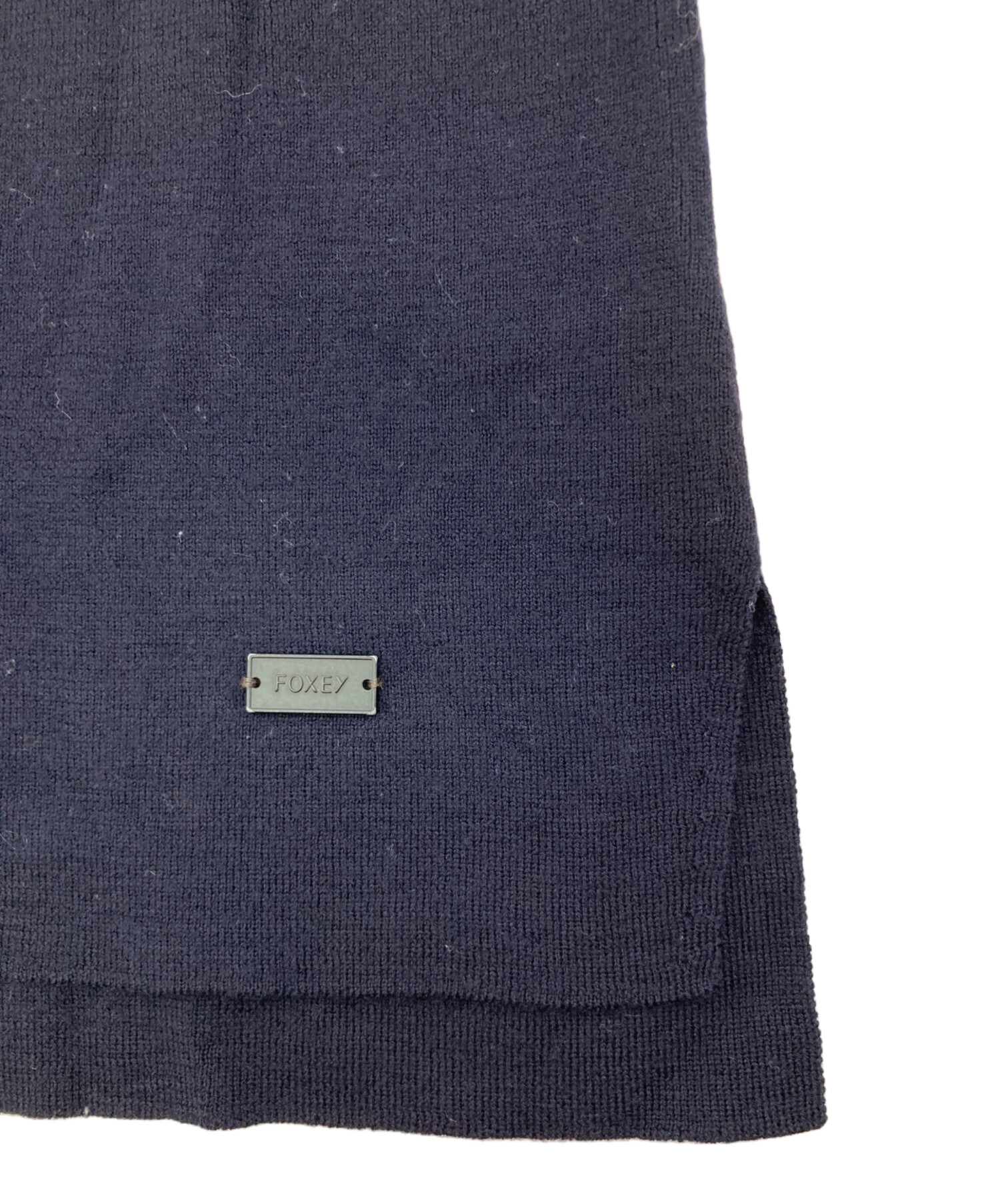 中古・古着通販】FOXEY (フォクシー) クルーネックニット ネイビー