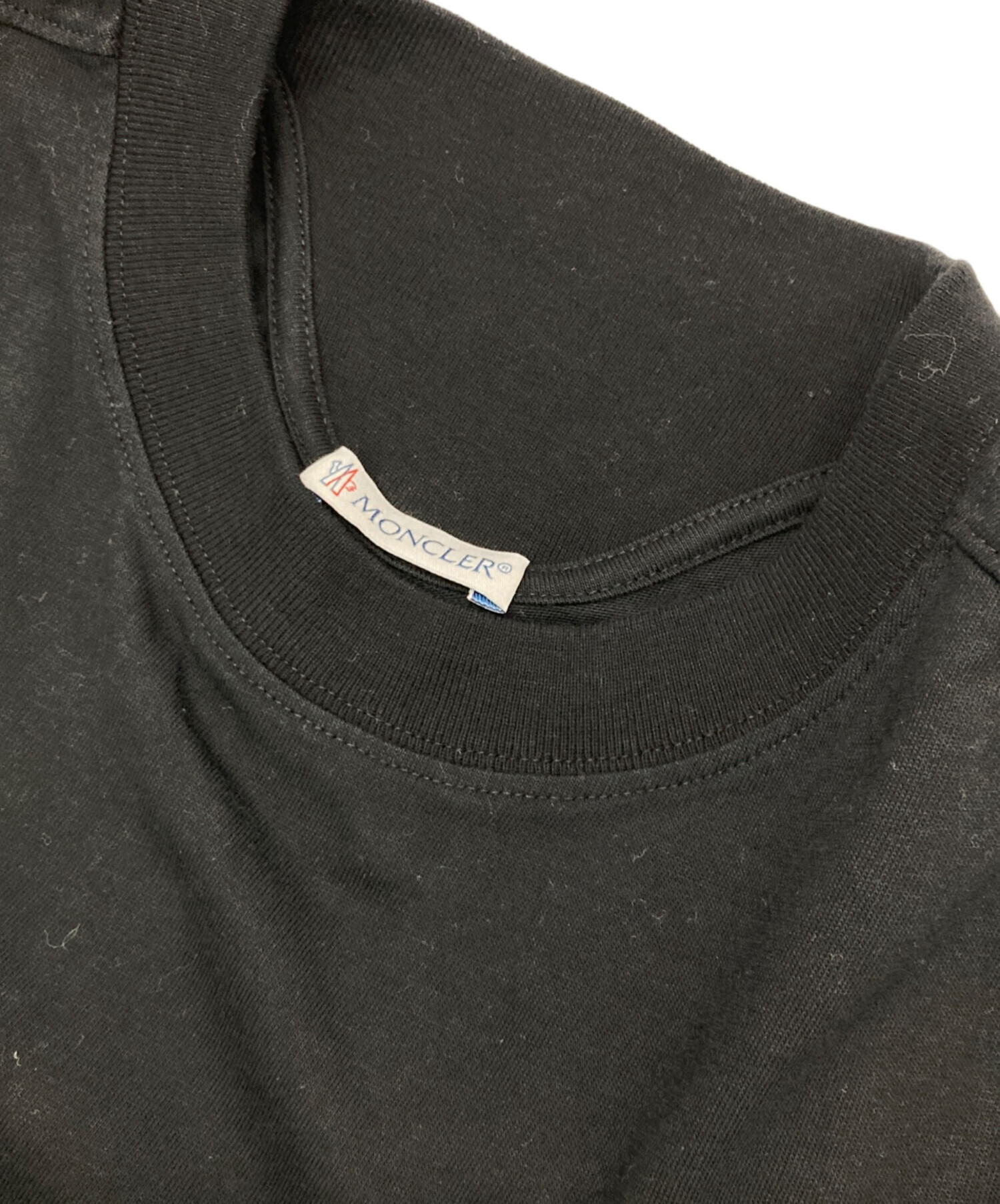中古・古着通販】MONCLER (モンクレール) ロゴ刺繍Tシャツ ブラック 