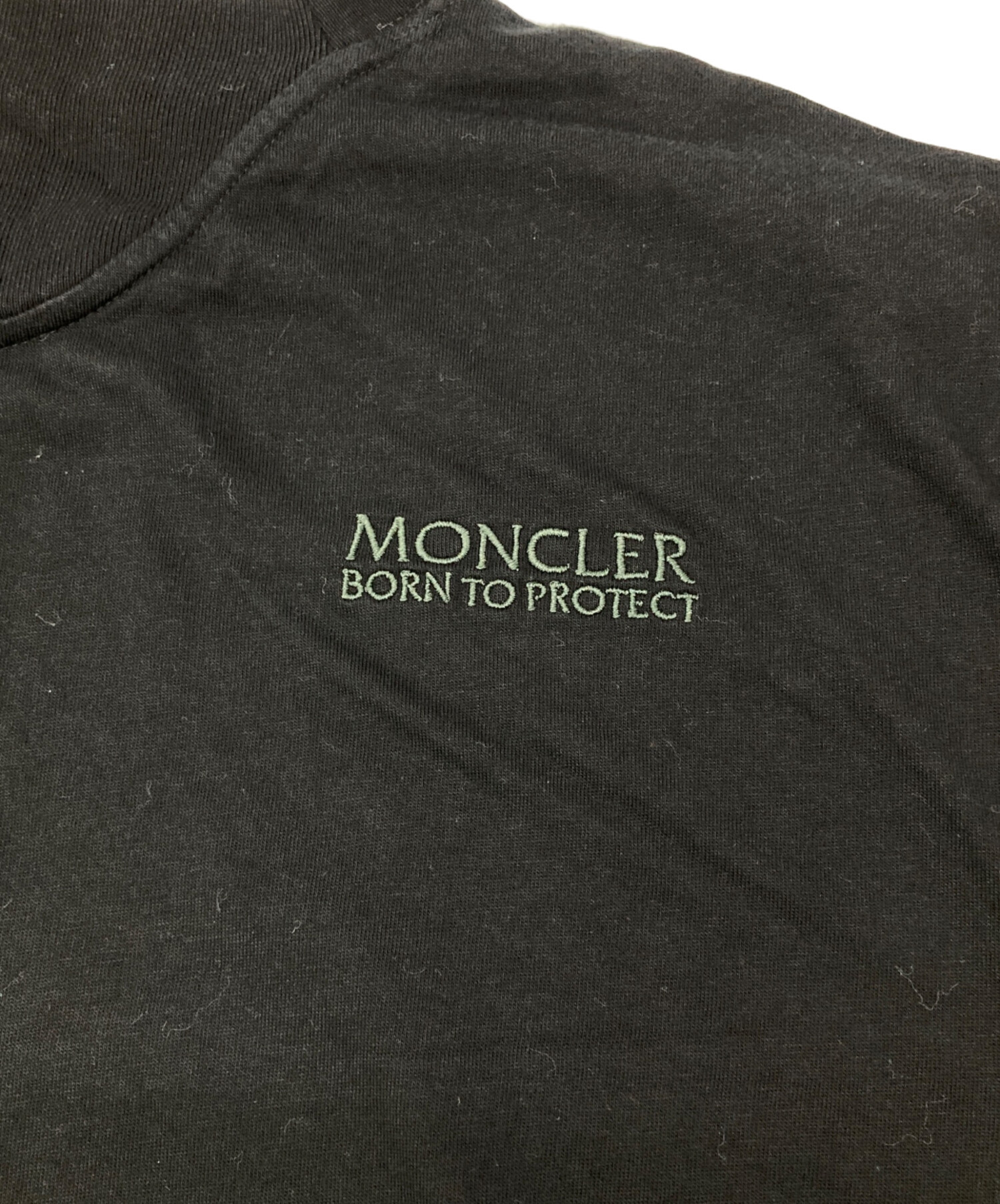 中古・古着通販】MONCLER (モンクレール) ロゴ刺繍Tシャツ ブラック 
