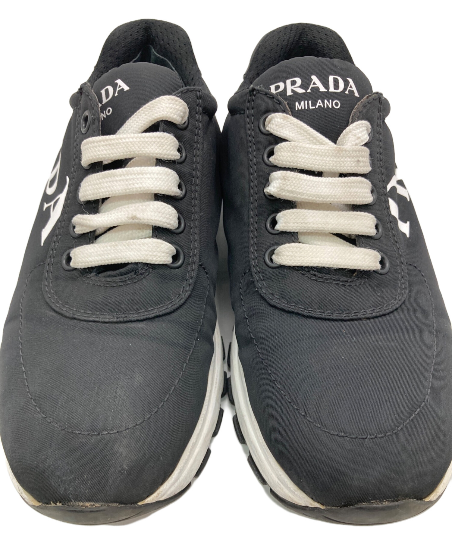 中古・古着通販】PRADA (プラダ) ナイロンスニーカー ブラック サイズ