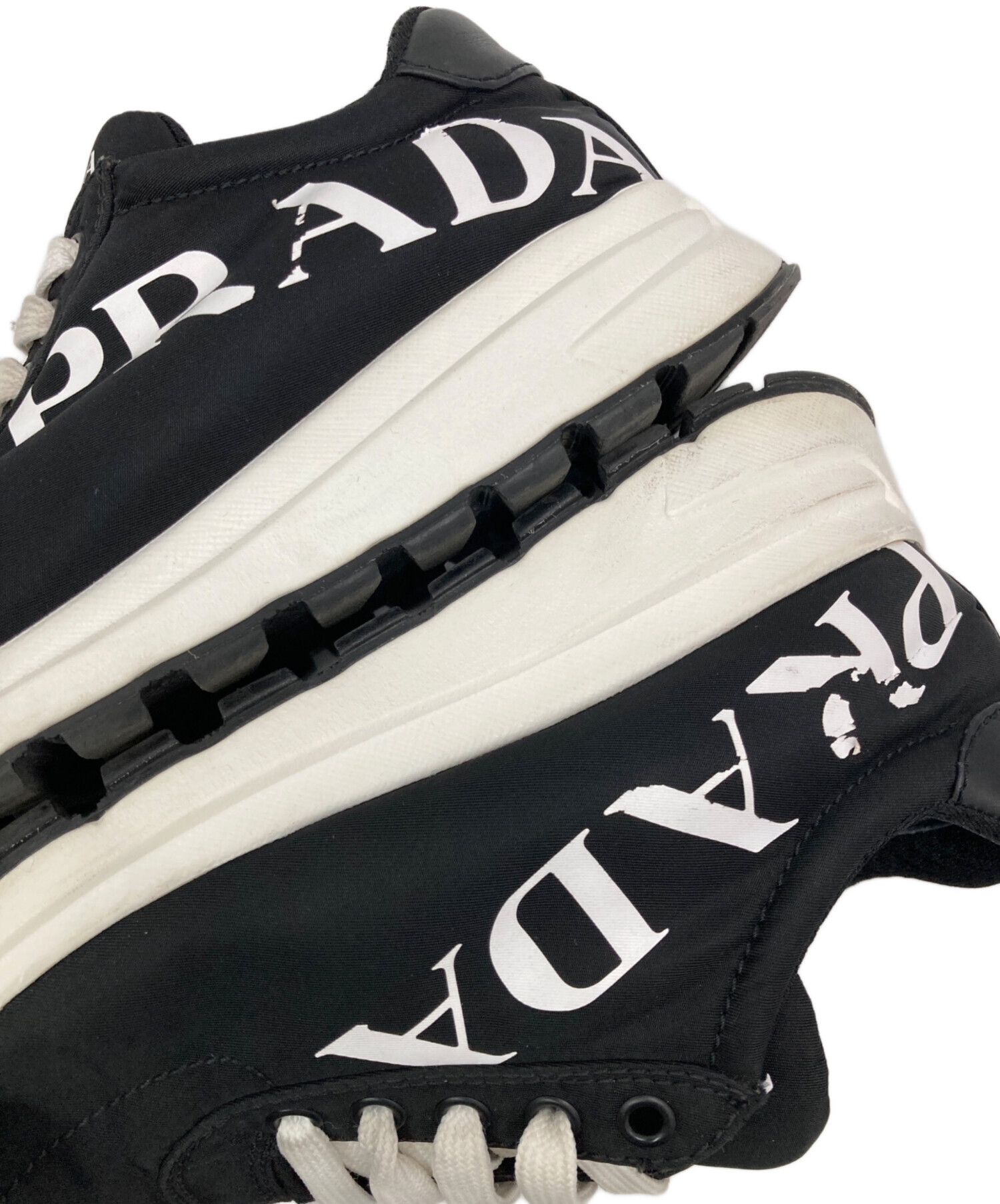 中古・古着通販】PRADA (プラダ) ナイロンスニーカー ブラック サイズ