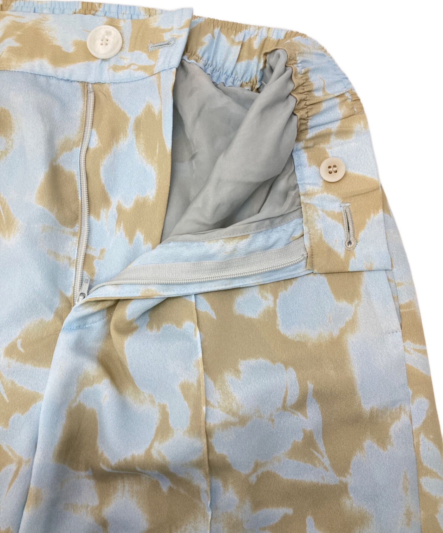 IENA 掠りフラワーピンタックストレートパンツ 34 追加》掠りフラワー