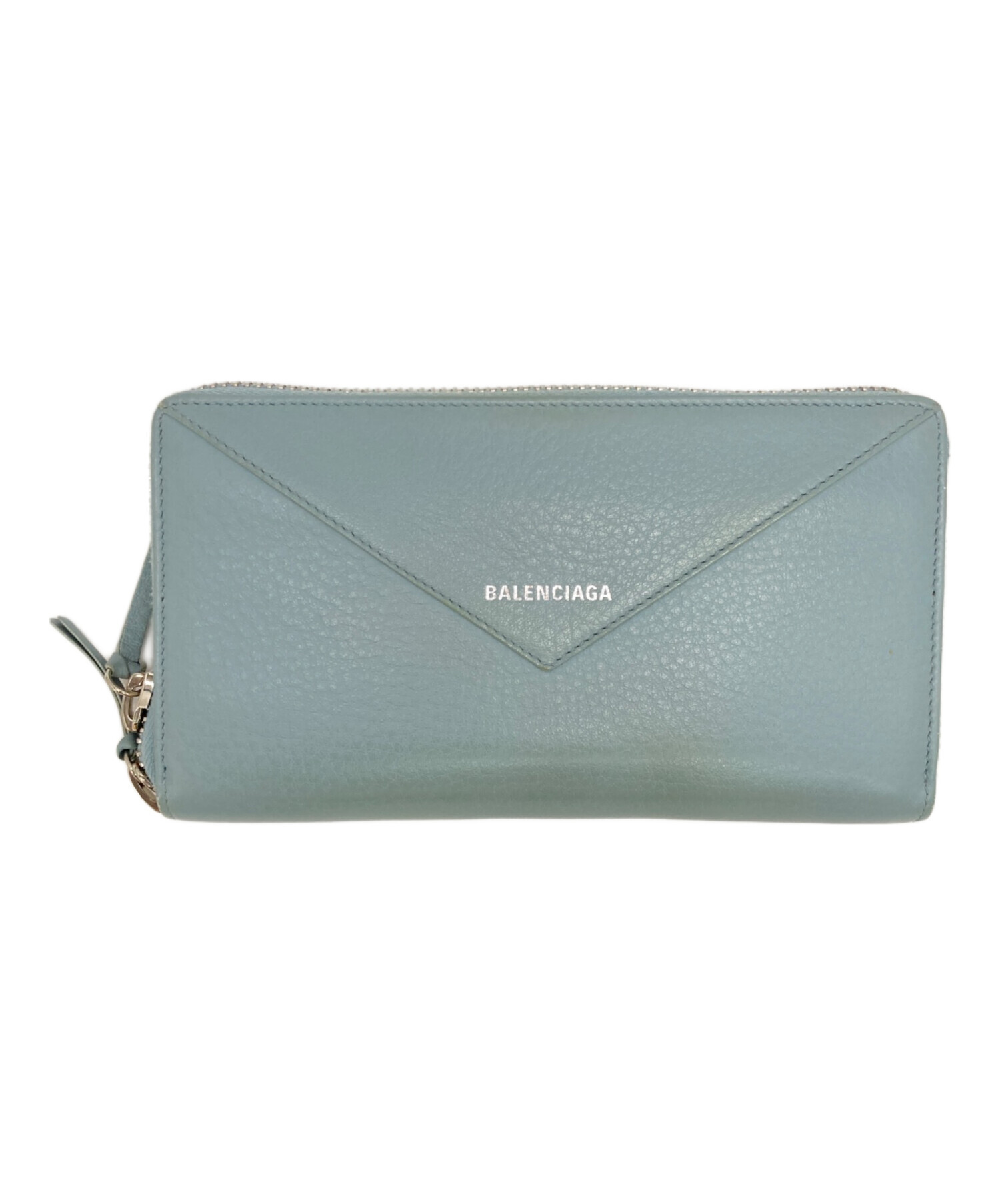 BALENCIAGA バレンシアガ 長財布 ブルー 中古・古着通販】BALENCIAGA
