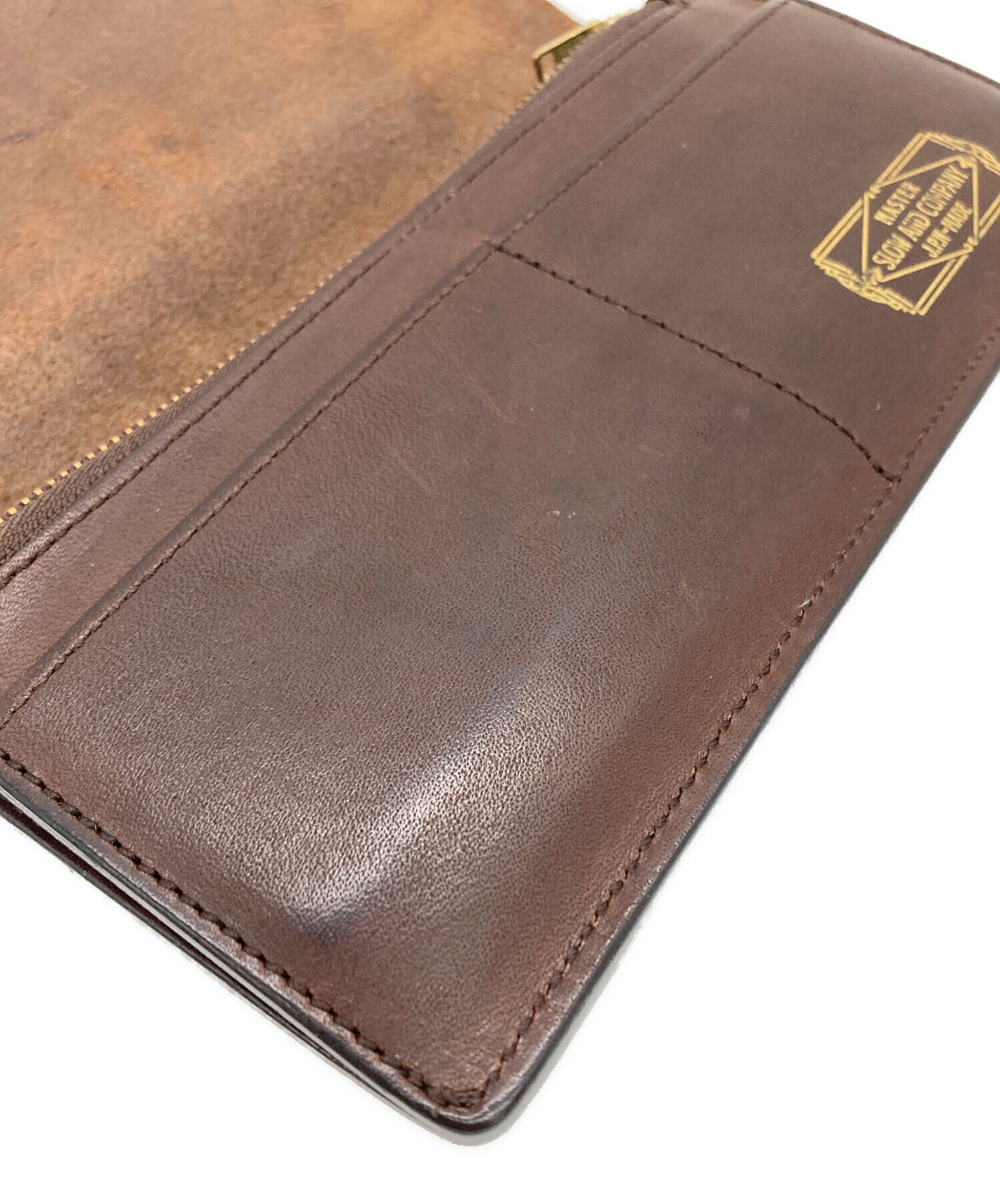 SLOW ブラウン レザー 長財布 古着 アメカジ ヴィンテージ 中古・古着通販】SLOW (スロウ) レザーロングウォレット ブラウン