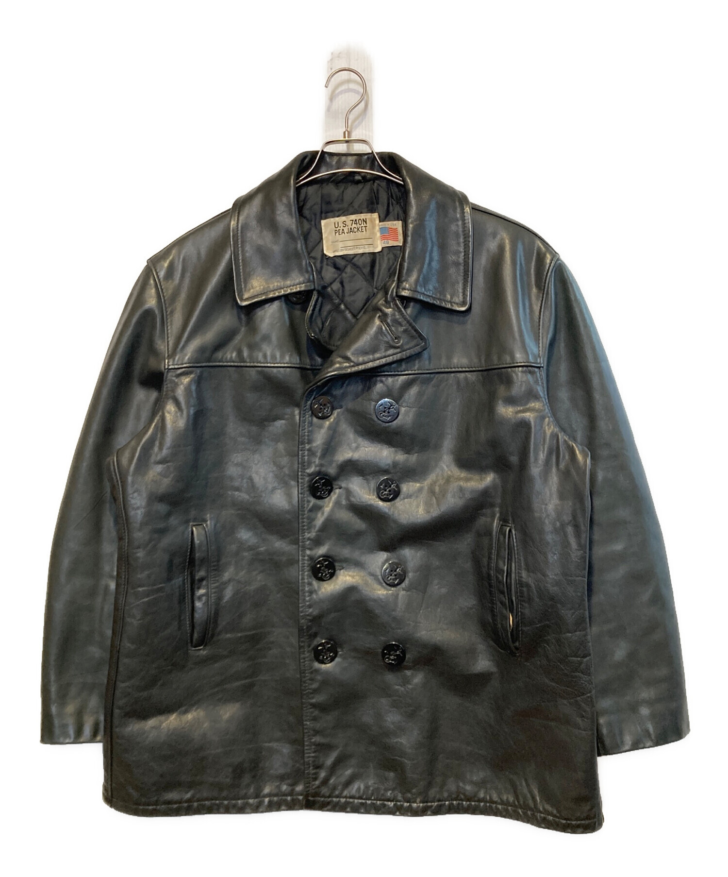 中古・古着通販】Schott (ショット) PEA JACKET ブラック サイズ:48 