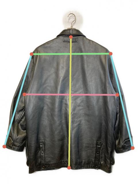 【名作！】90s nautica ノーティカ レザーコート カーコート ブラック 中古・古着通販】NAUTICA (ノーティカ) レザーカーコート