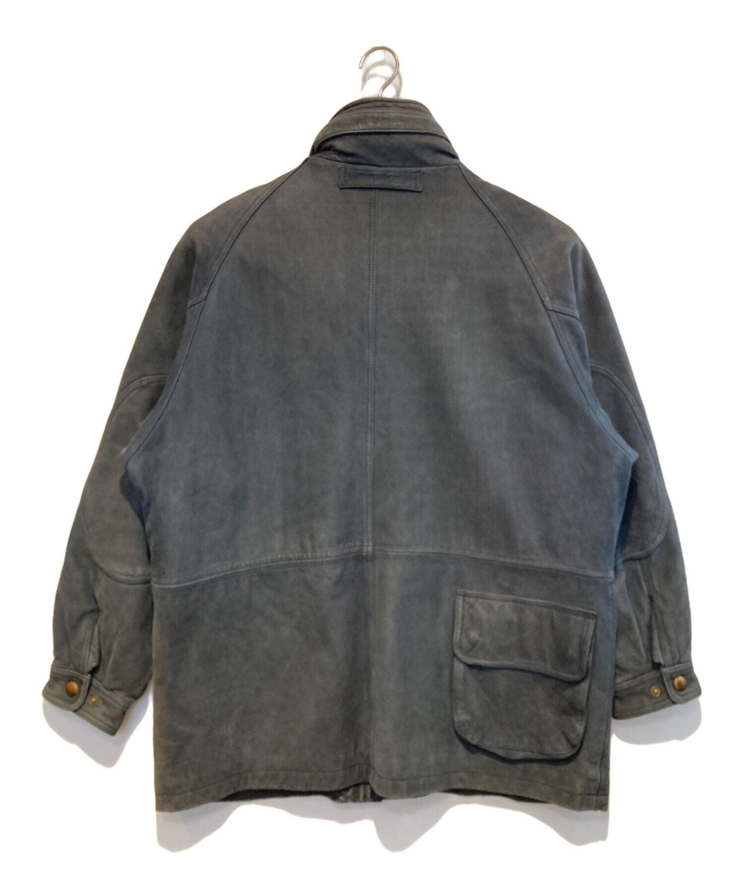 中古・古着通販】NAUTICA (ノーティカ) レザーカーコート ネイビー 