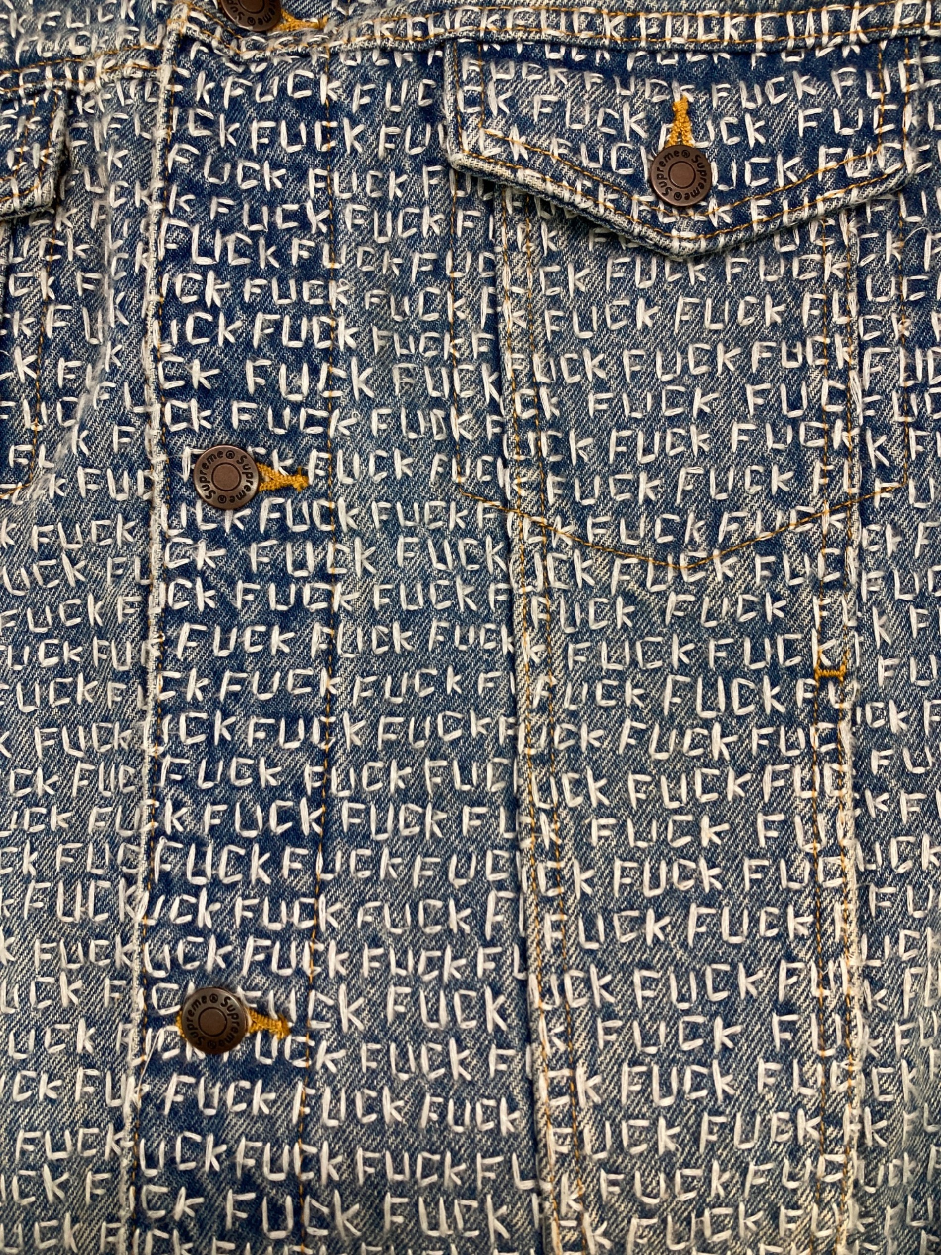 中古・古着通販】SUPREME (シュプリーム) Fuck Stitch Denim Trucker