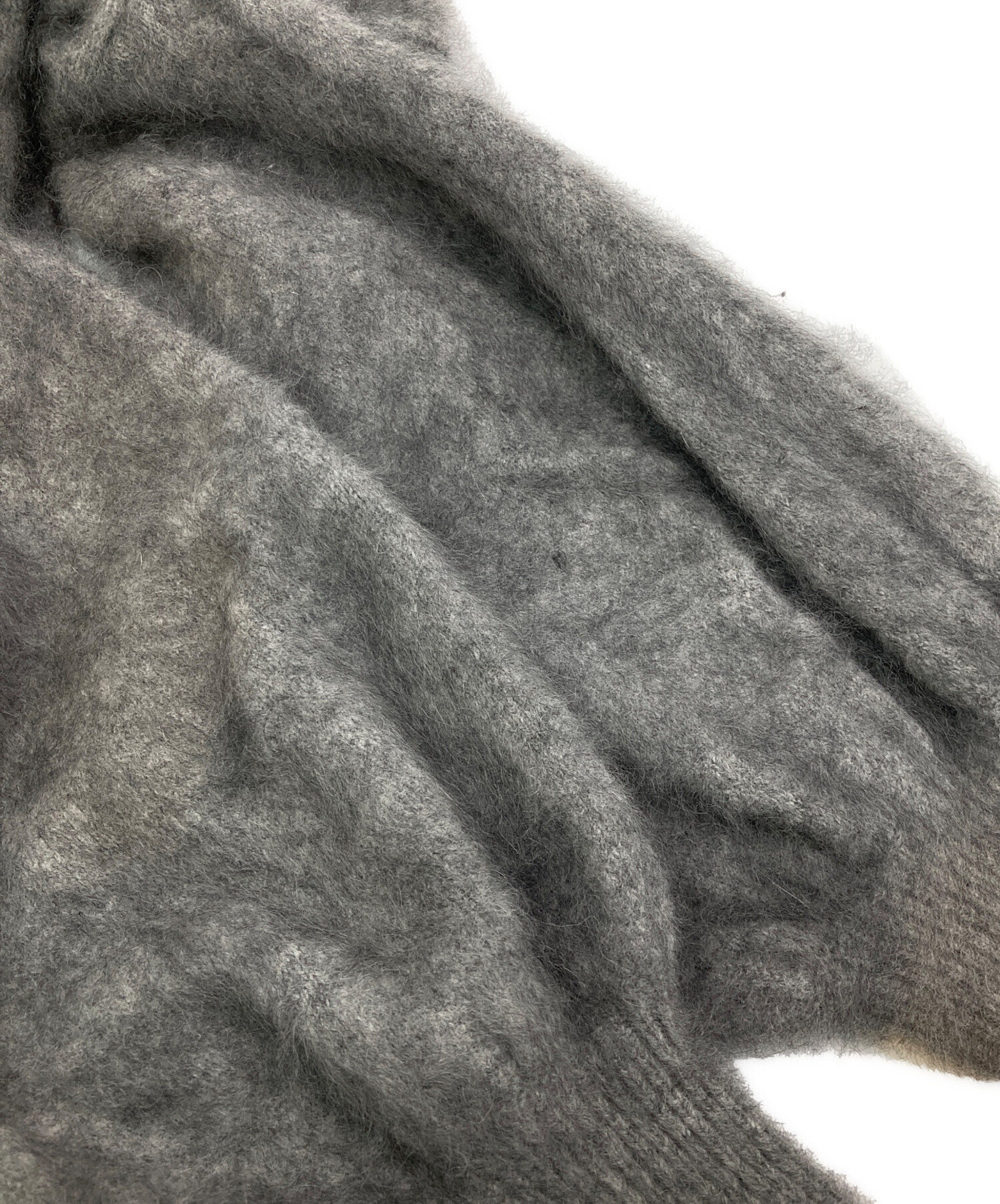 【未使用品】NOBLE ノーブル モヘア ニット カーディガン グレー ラクーン 中古・古着通販】Noble (ノーブル) ファーニットパフカーディガン