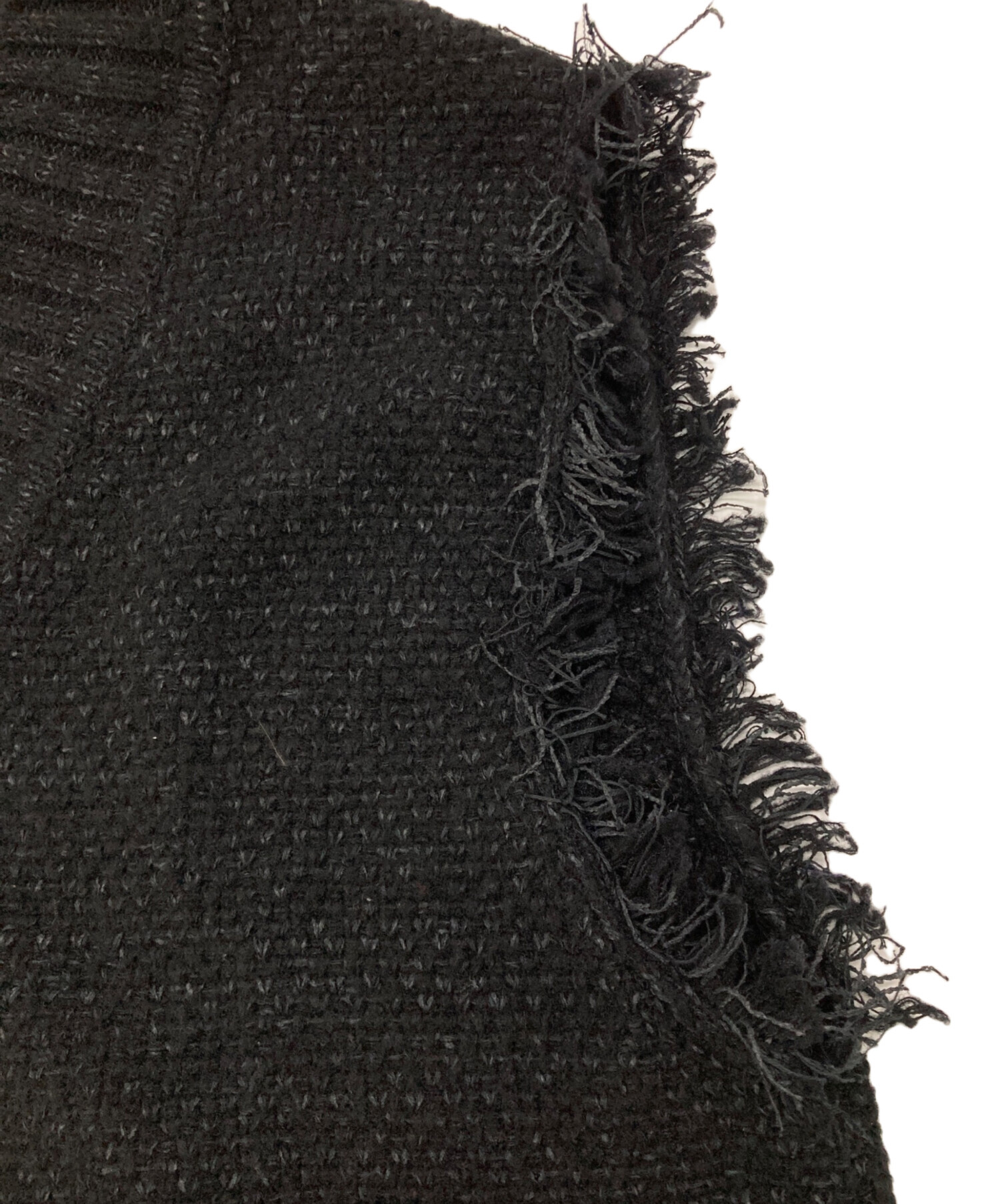 中古・古着通販】ADAWAS (アダワス) ツイードニットベスト ブラック