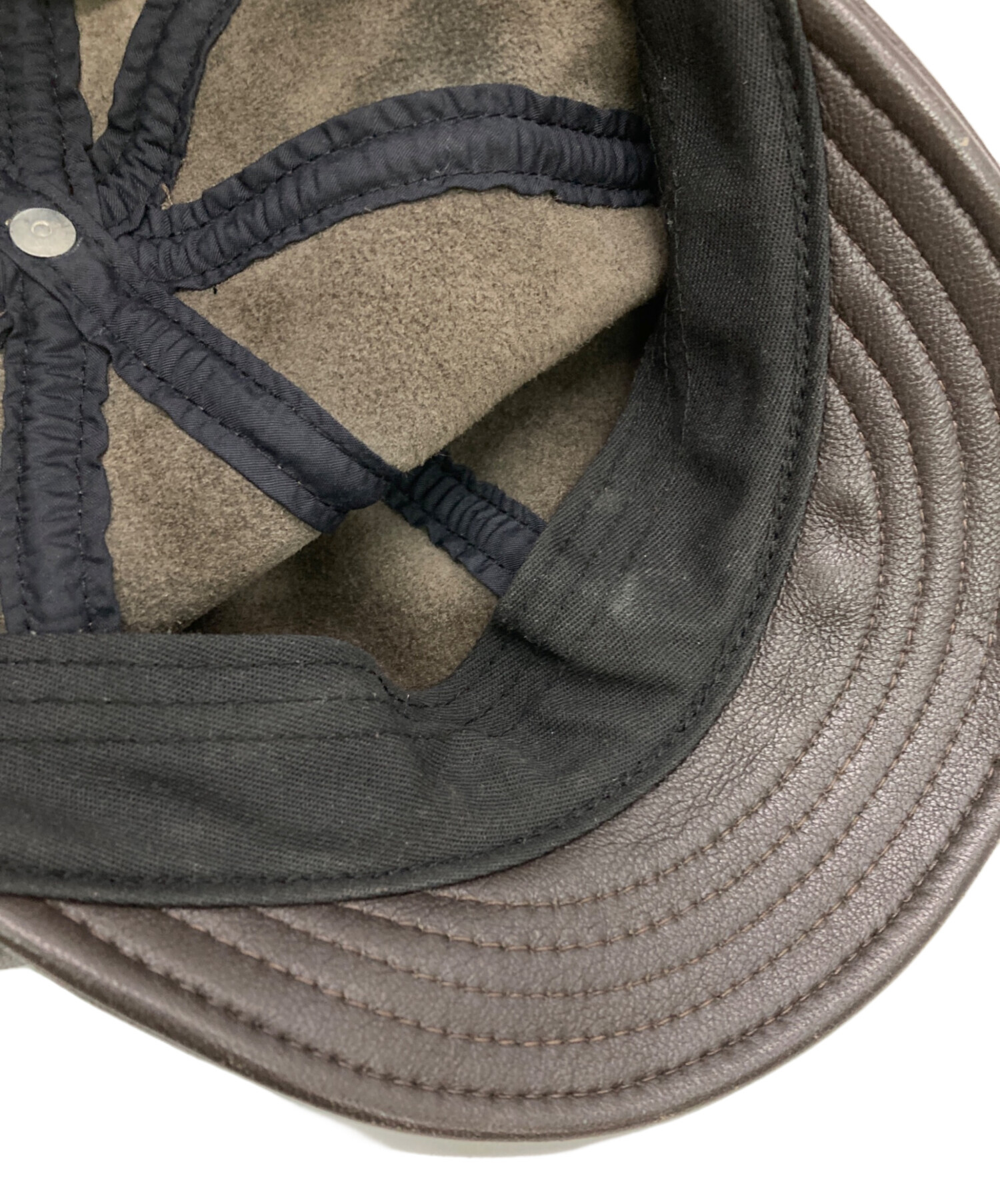 NEW YORK HAT パンチングレザー キャスケット L　中古 中古・古着通販】NEW YORK HAT (ニューヨークハット) レザー