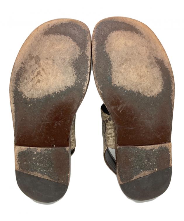 中古・古着通販】GUCCI (グッチ) ダブルGストラップサンダル ブラウン