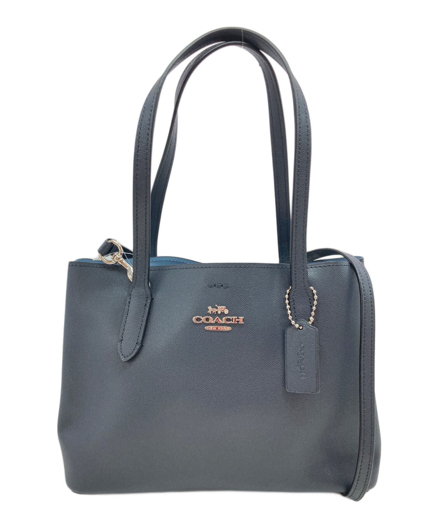 COACH ショルダーバッグ 2way ハンドバッグ ネイビー 中古・古着通販】COACH (コーチ) 2WAYショルダーバッグ ネイビー