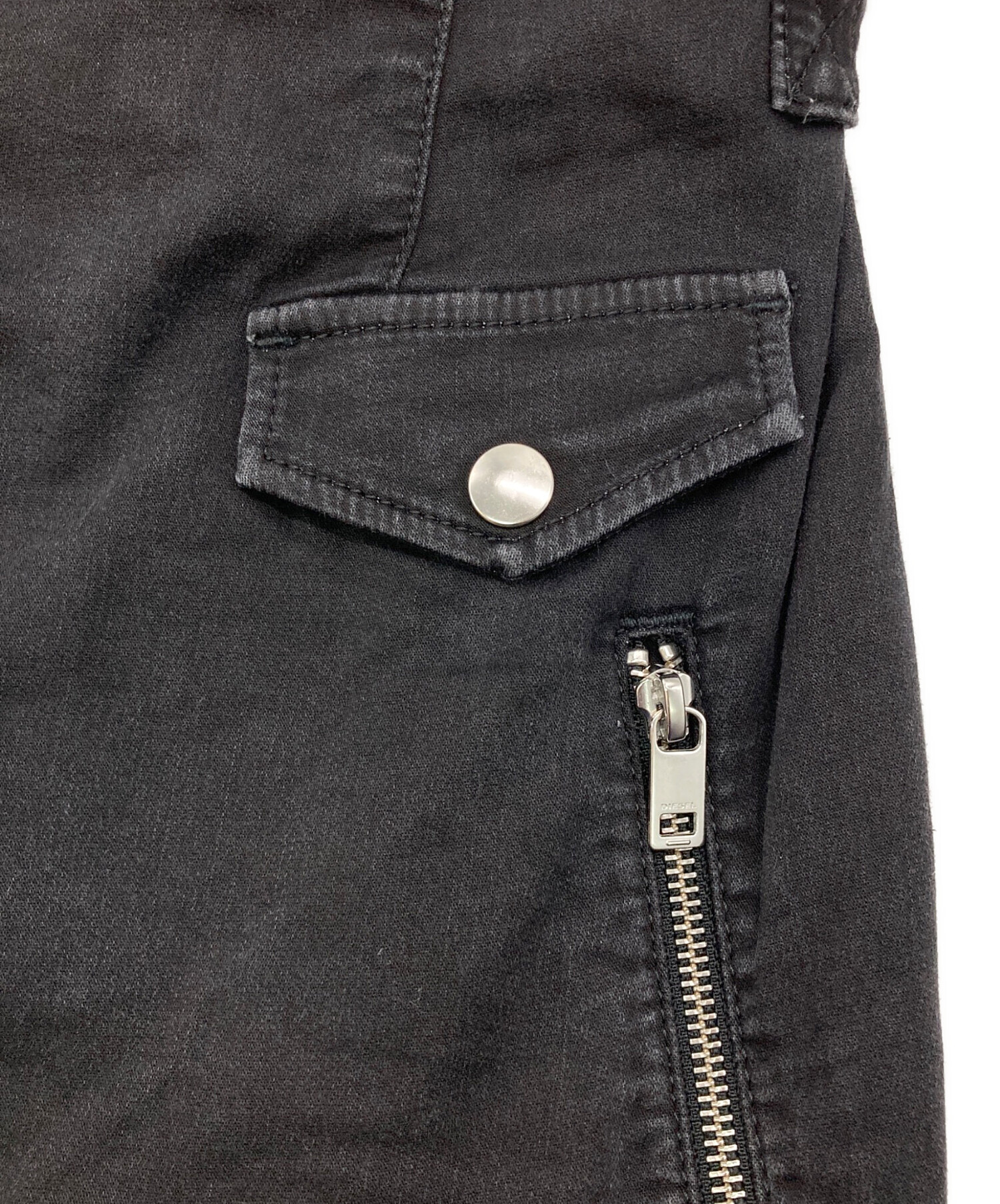 中古・古着通販】DIESEL (ディーゼル) ジップデザインノースリーブミニ