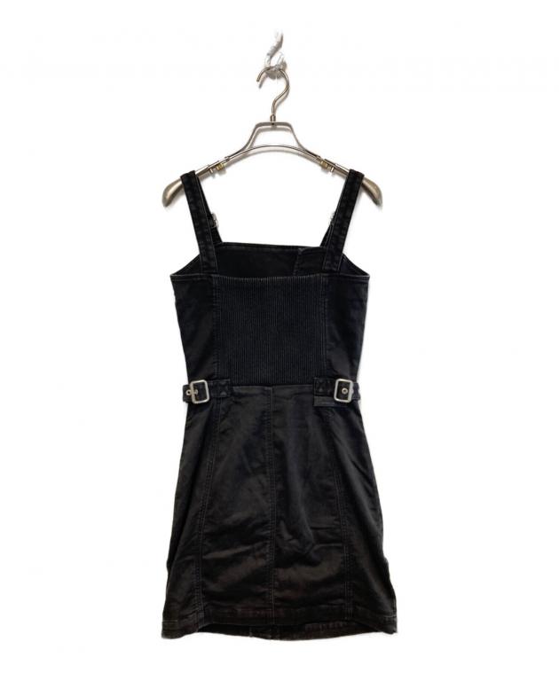 DIESEL ブラック ミニワンピース 半袖 中古・古着通販】DIESEL (ディーゼル) ジップデザインノースリーブミニ