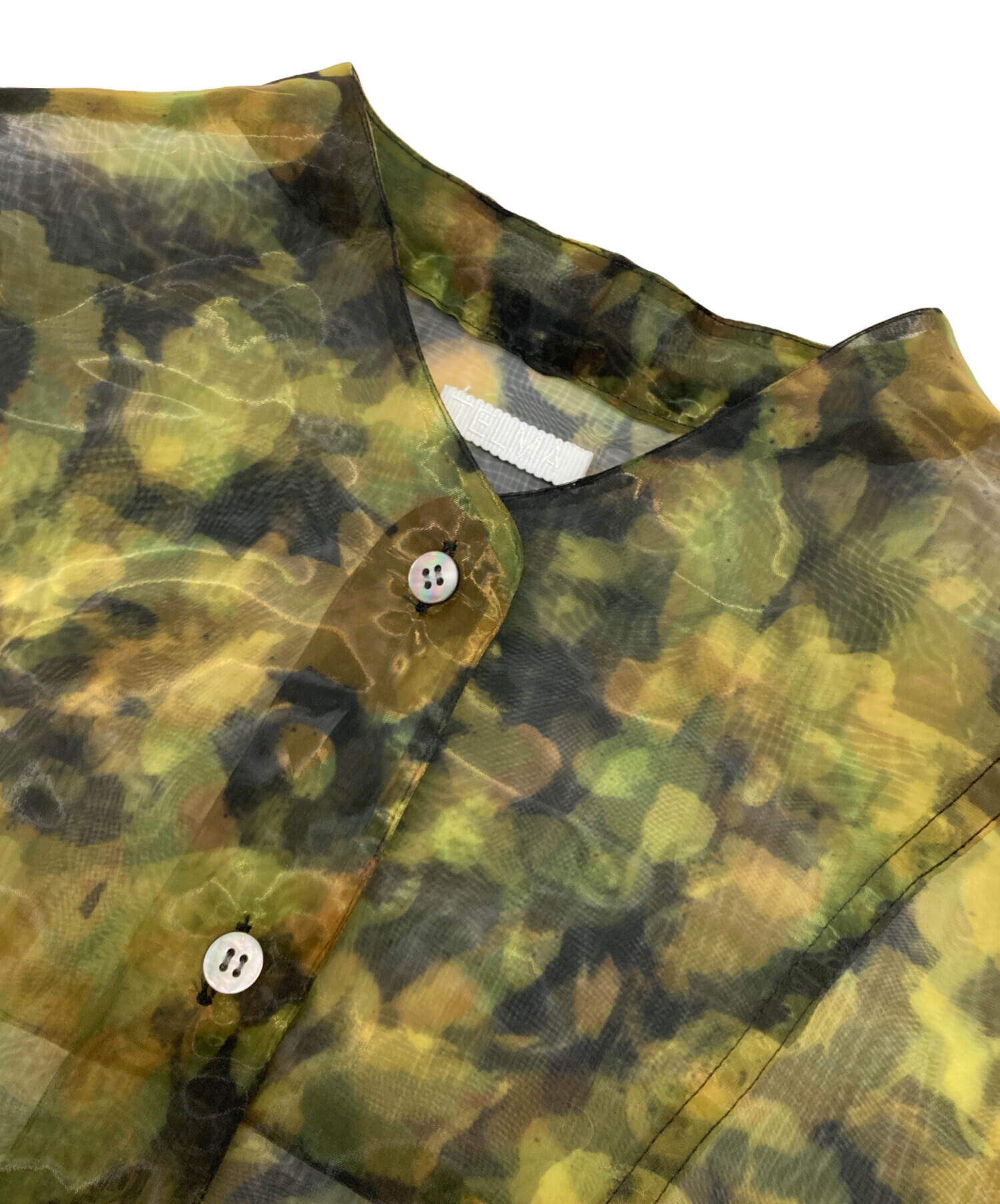 中古・古着通販】TELMA (テルマ) Printed Sheer Shirt グリーン サイズ