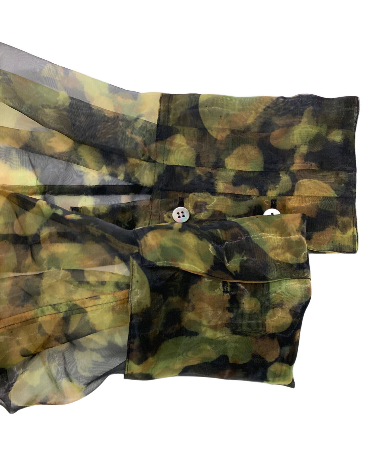 中古・古着通販】TELMA (テルマ) Printed Sheer Shirt グリーン 