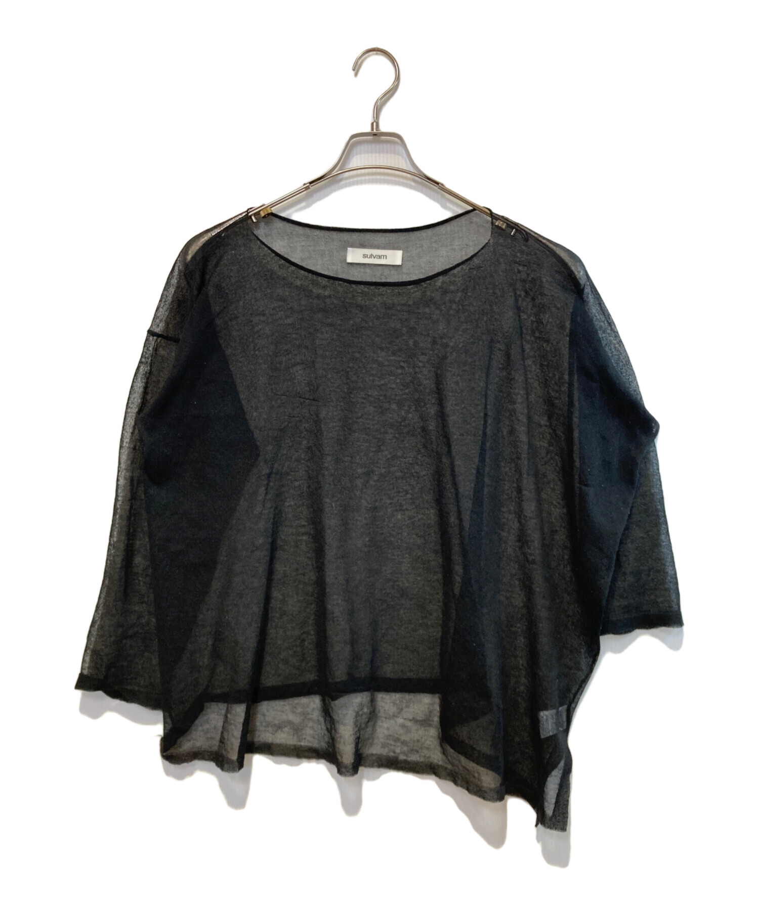 中古・古着通販】sulvam (サルバム) アシンメトリーシースルーニット