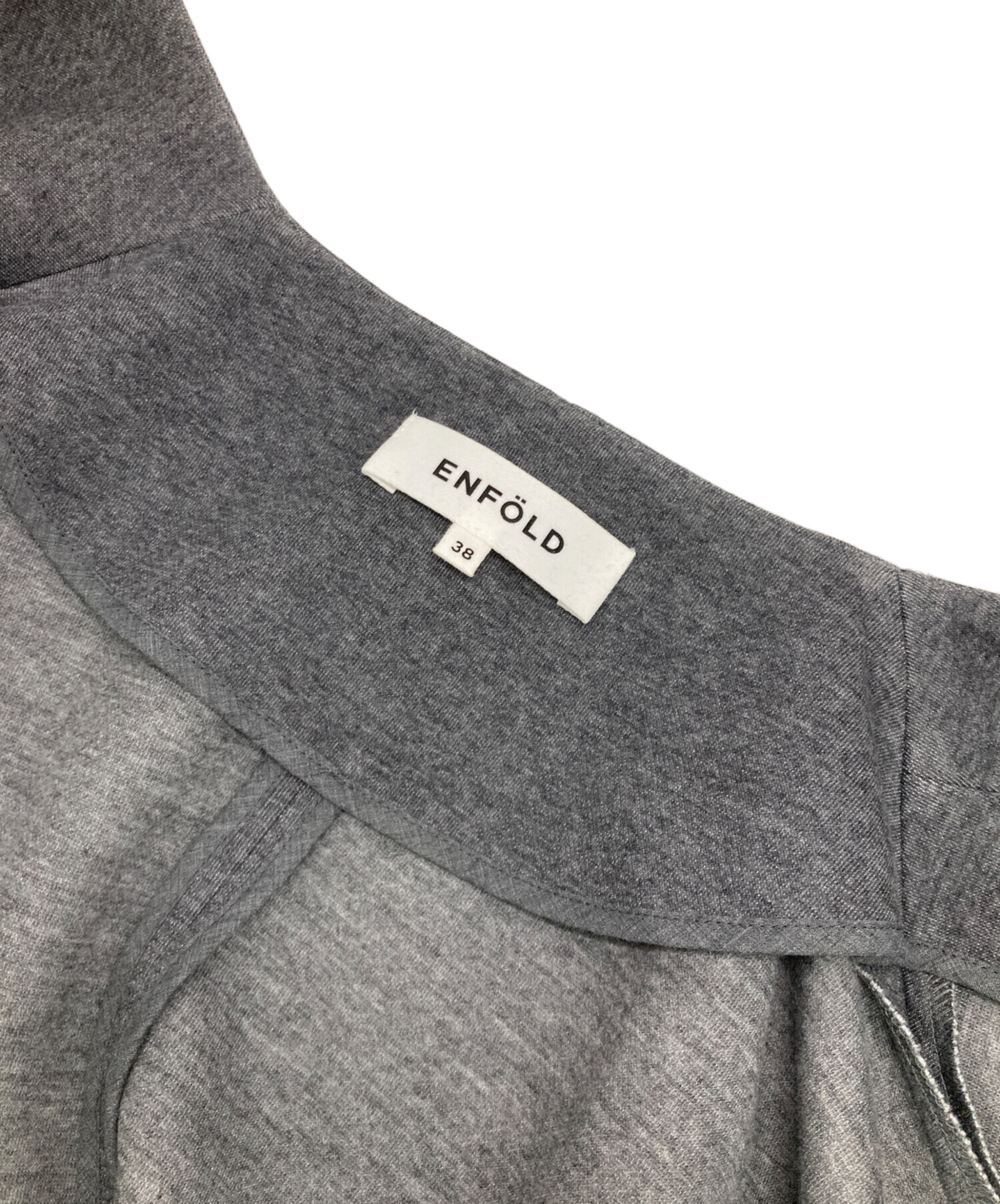 ENFÖLD グレー カーディガン 38 美品 エンフォルド ENFOLD V CARDIGAN カーディガン ニット 長袖 38 グレー