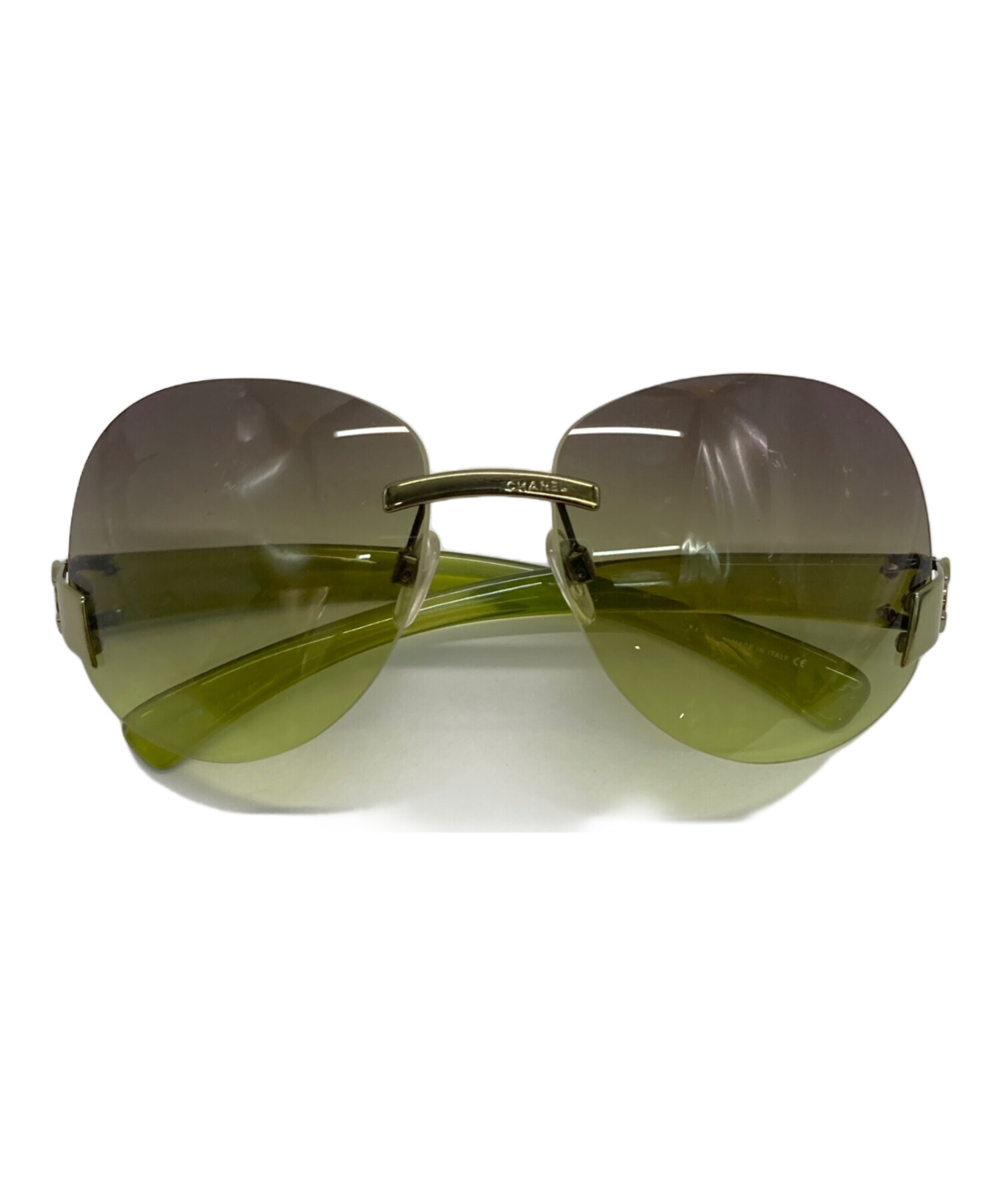 ★終了間近★ CHANEL サングラス リムレス 美品　阪急百貨店本店 購入 中古・古着通販】CHANEL (シャネル) リムレスサングラス グリーン