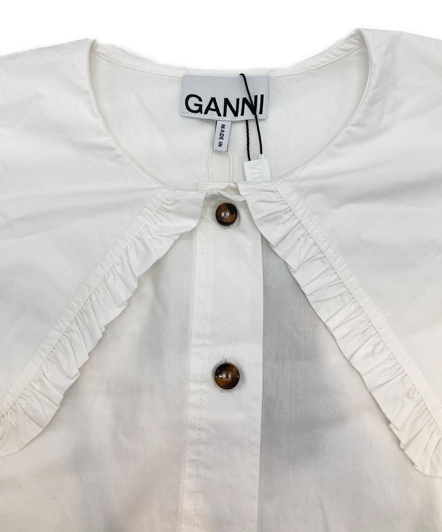 中古・古着通販】GANNI (ガニー) ビックカラーノースリーブブラウス 