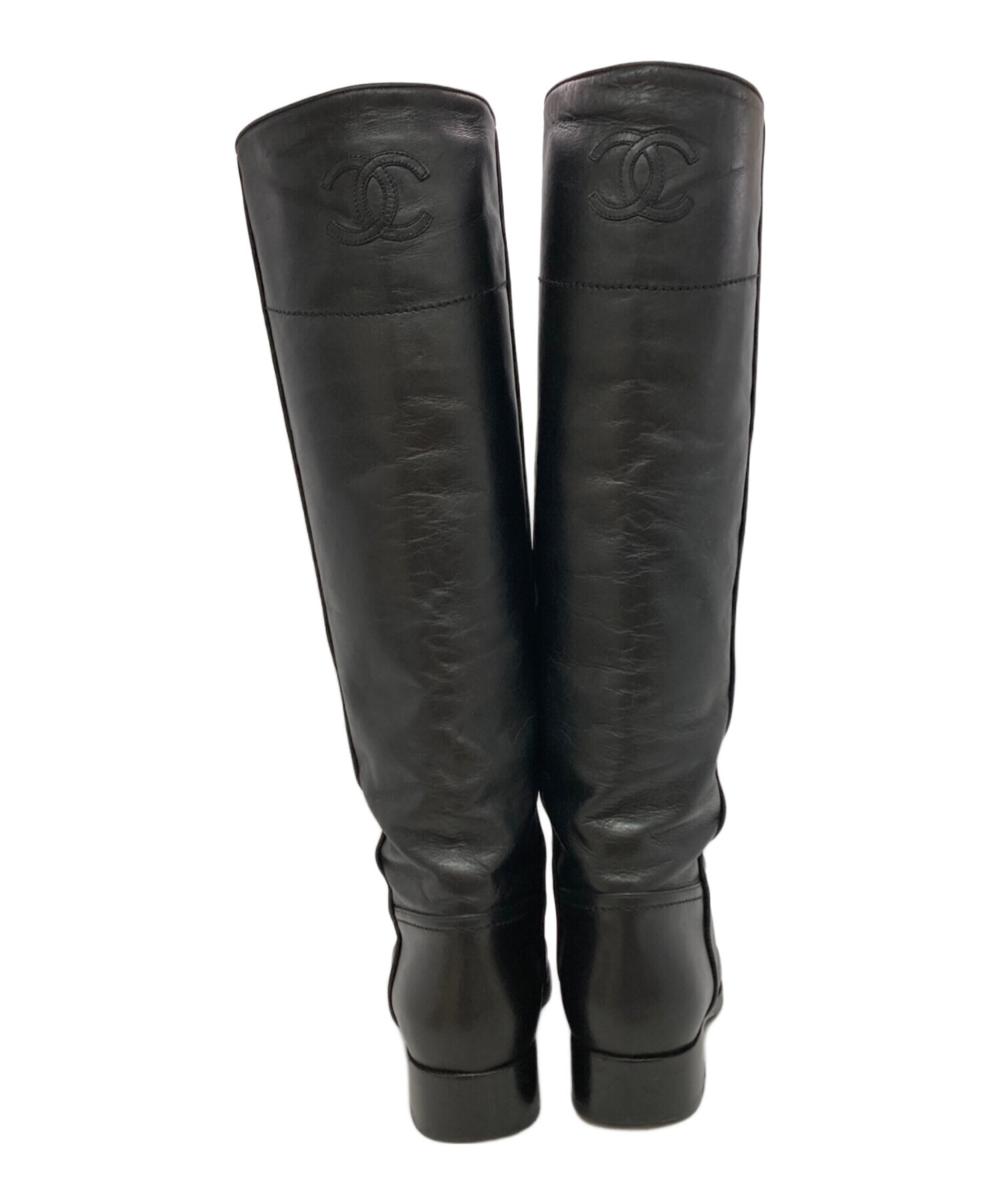 CHANEL シャネル レザー ロングブーツ ココマーク 39C 25cm相当 CHANEL シャネル レザー ロングブーツ ココマーク 39C 25cm相当
