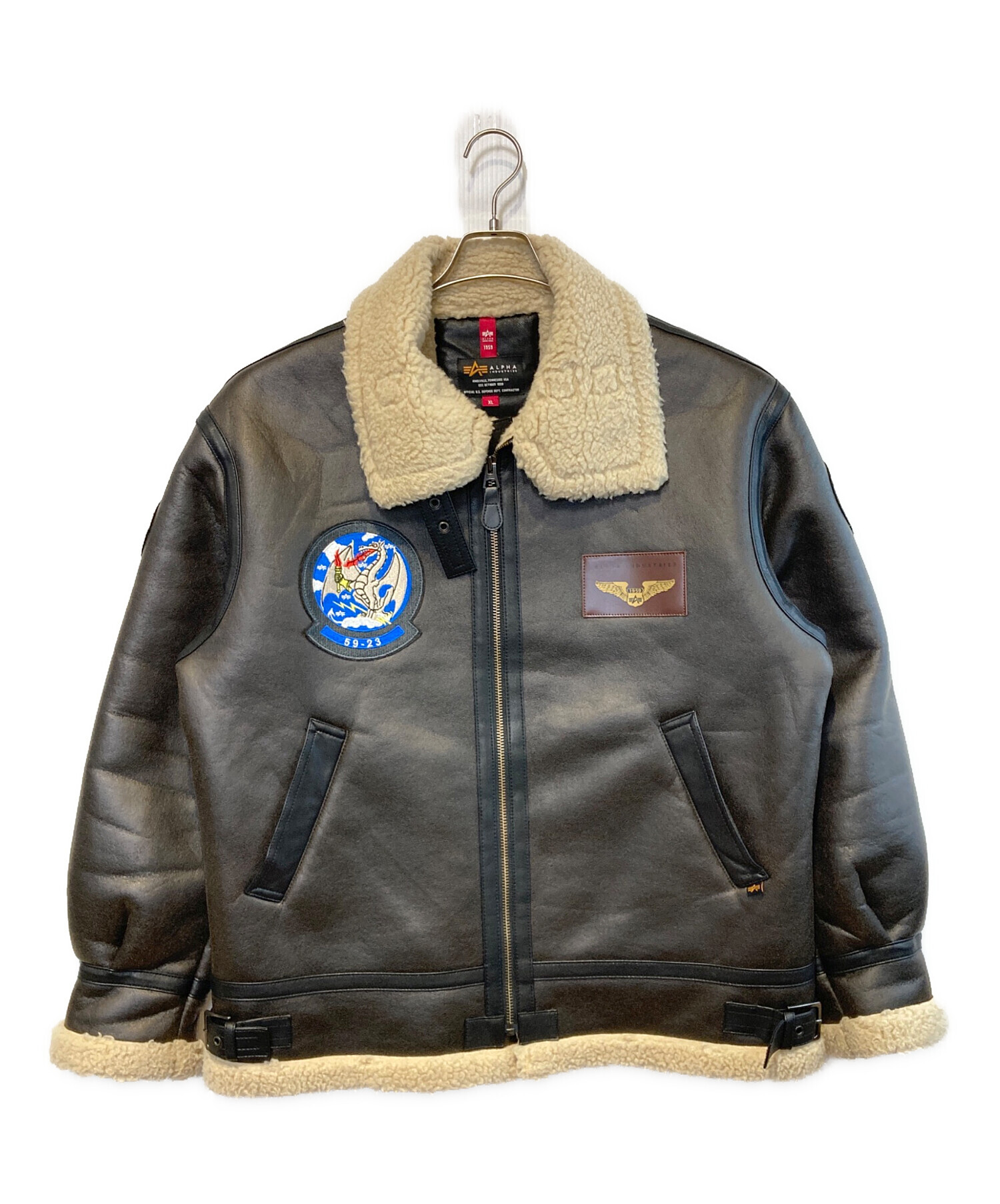 ジャケット・アウター B 中古・古着通販】ALPHA (アルファ) B-3パッチドフェイクムートン