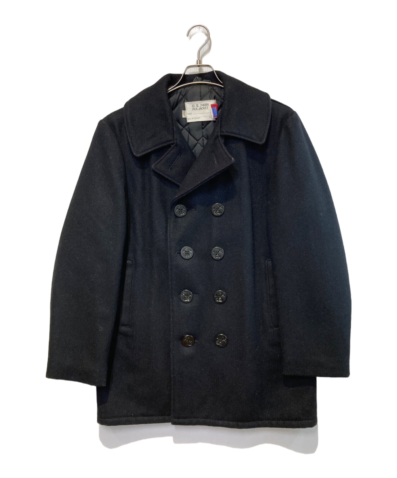 SCHOTT U.S. 740N PEAJACKET サイズ40　定番 中古・古着通販】Schott (ショット) U.S.740N PEA JACKET ブラック