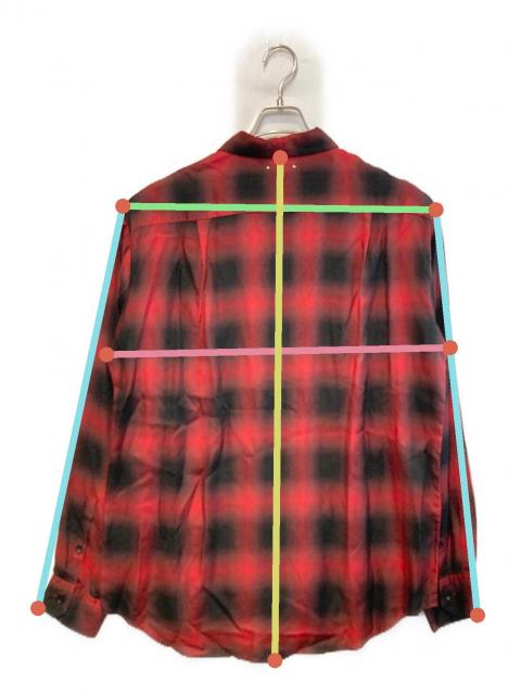 M CDL MINEDENIM オンブレチェックレーヨンシャツ レッド 3012008836489058_drawn.jpeg