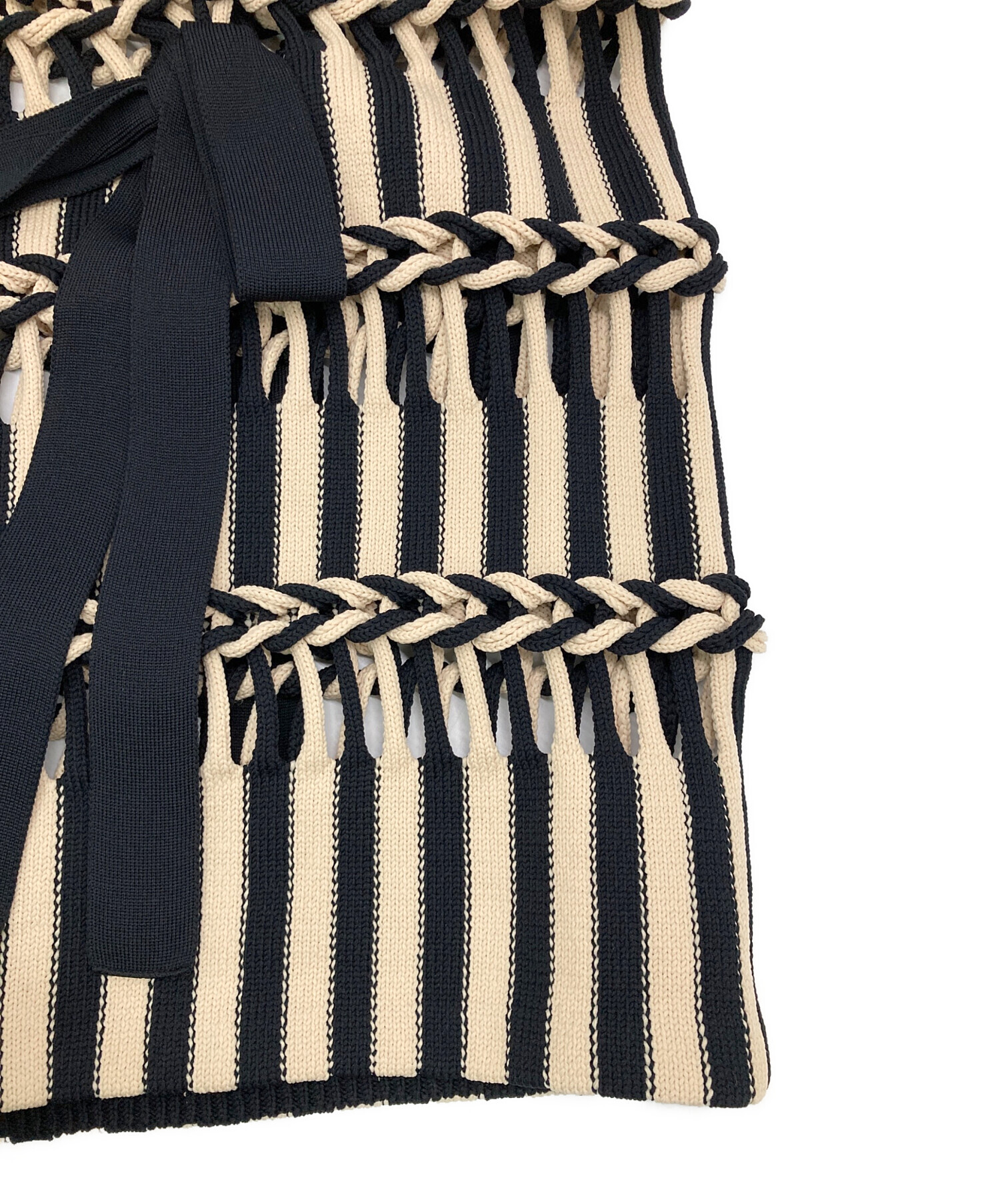 中古・古着通販】LEINWANDE (ラインヴァンド) Braids Stripe Knitted